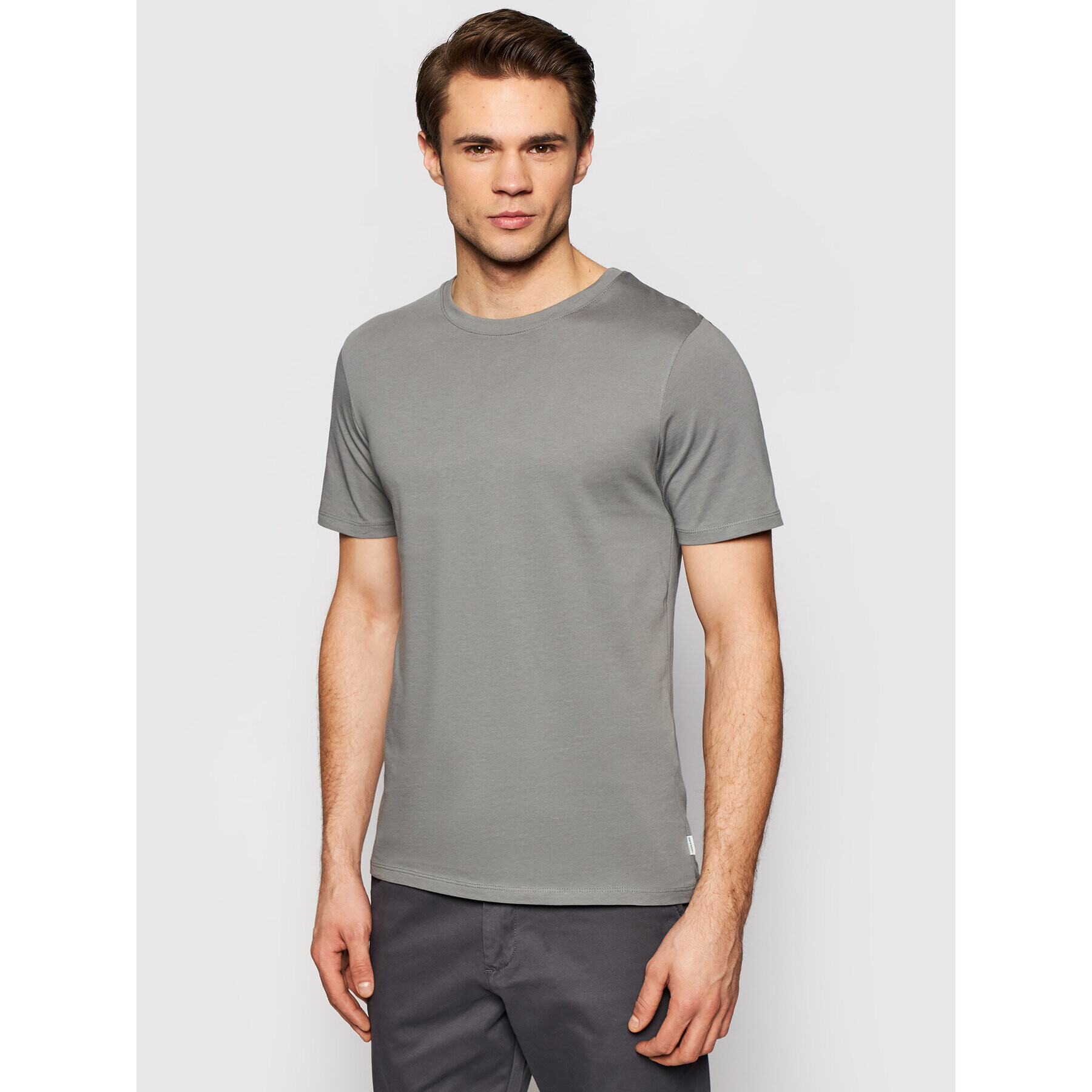 Jack&Jones Тишърт Orrganic Basic 12156101 Сив Slim Fit - Pepit.bg