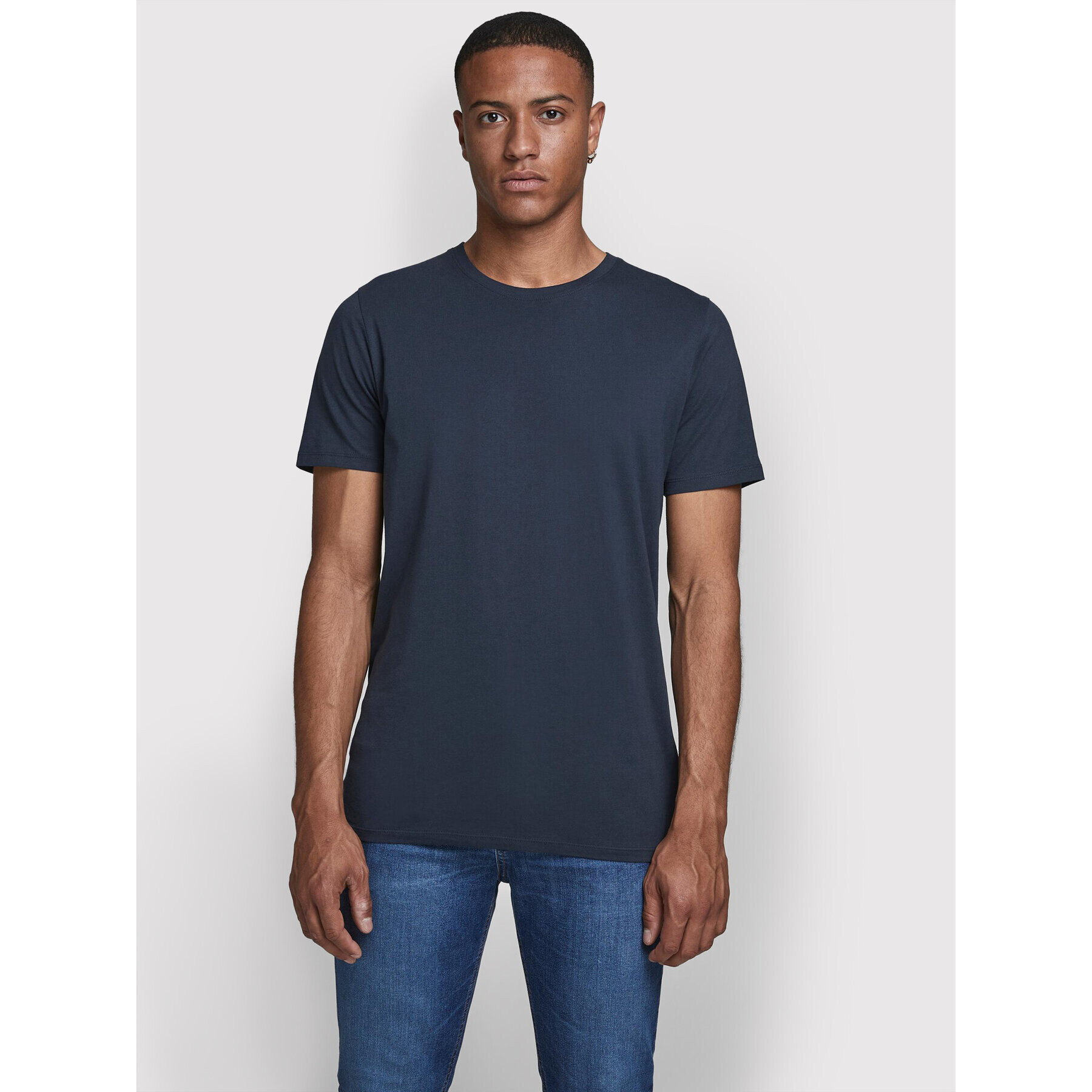 Jack&Jones Тишърт Orrganic Basic 12156101 Тъмносин Slim Fit - Pepit.bg