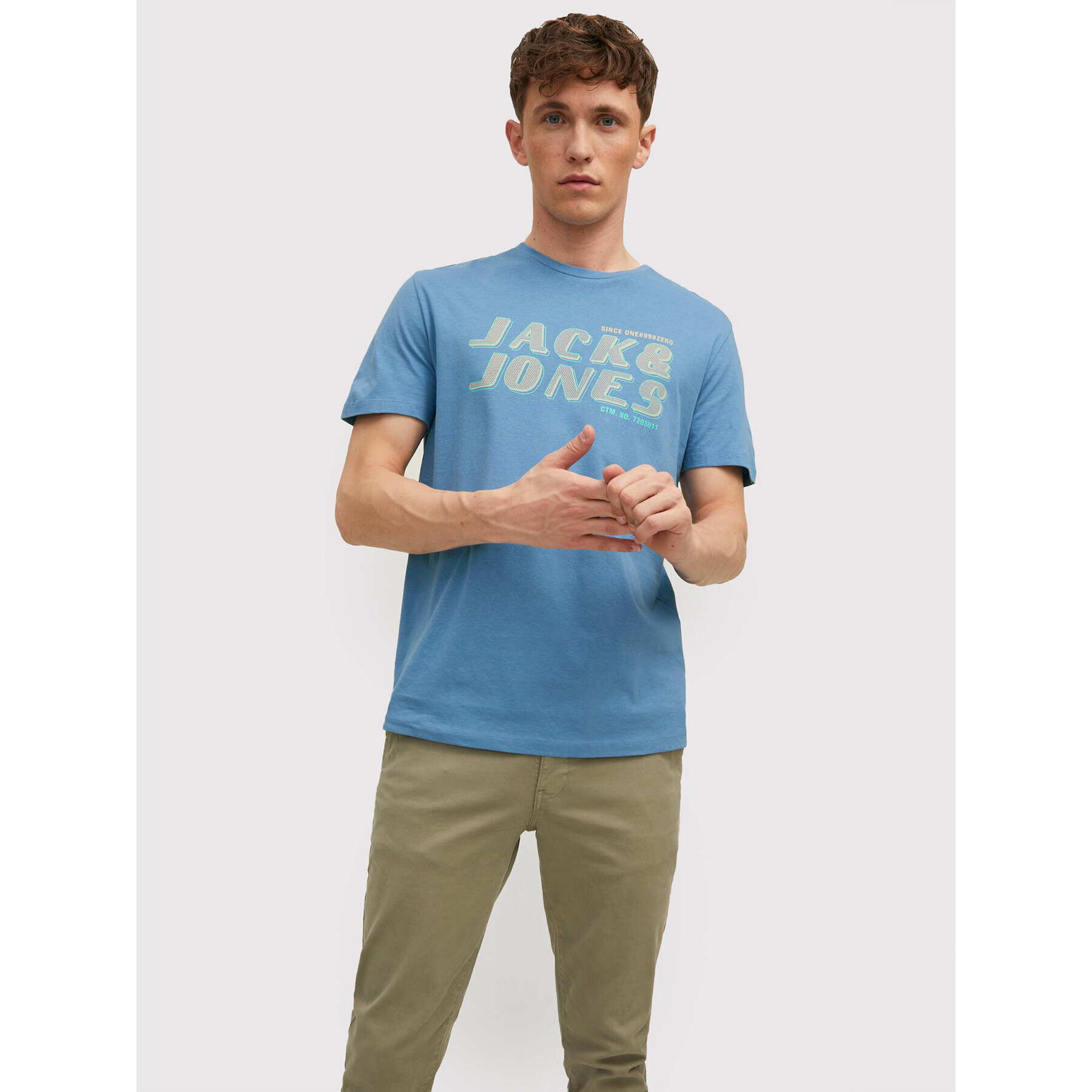 Jack&Jones Тишърт Phil 12213764 Син Regular Fit - Pepit.bg