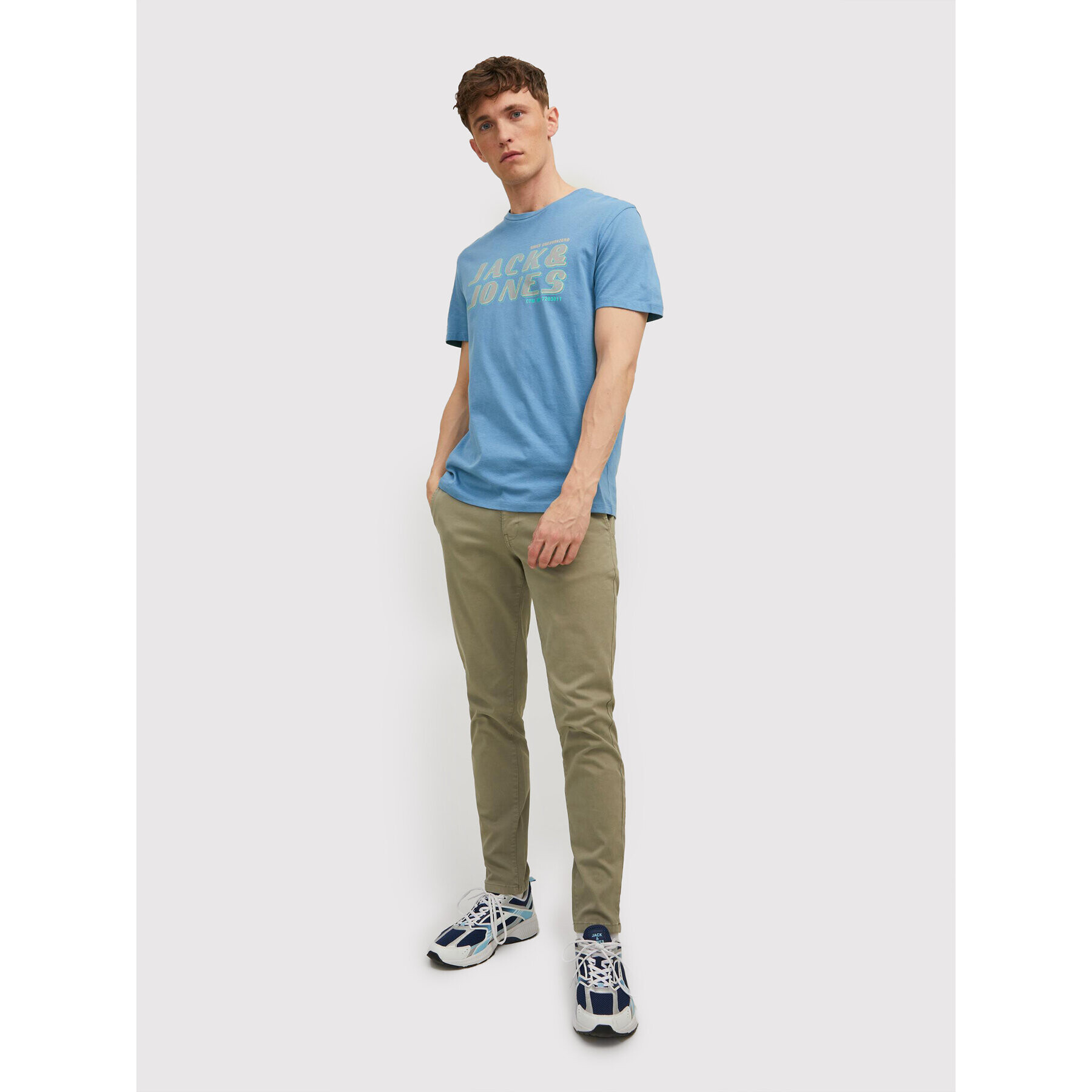 Jack&Jones Тишърт Phil 12213764 Син Regular Fit - Pepit.bg