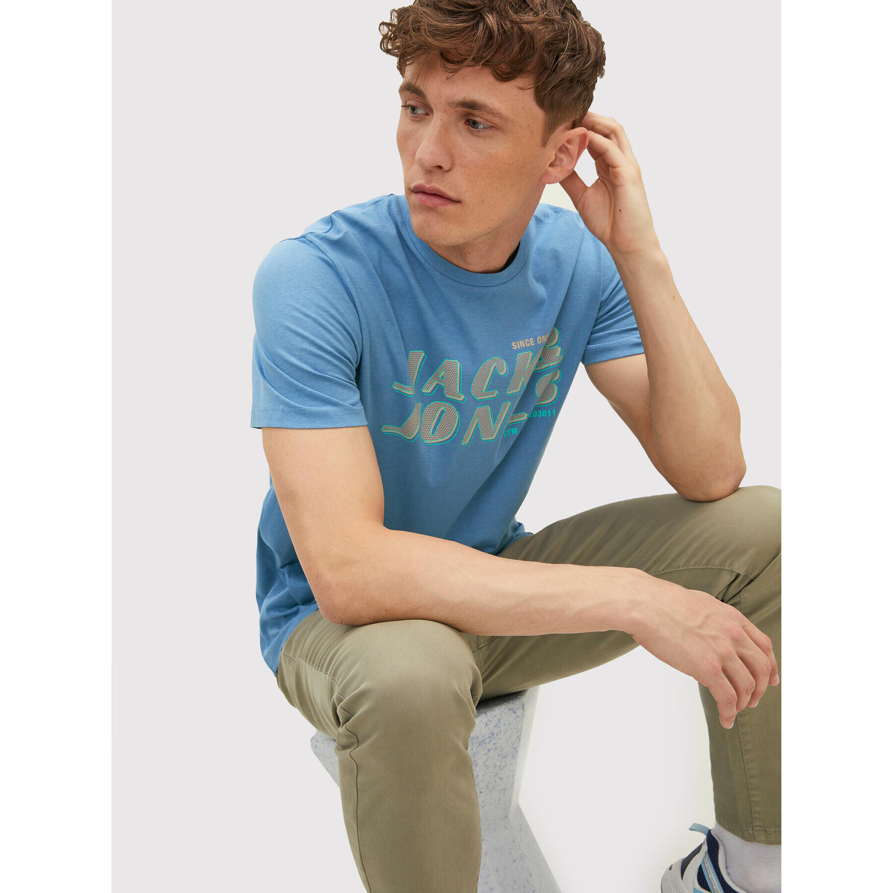 Jack&Jones Тишърт Phil 12213764 Син Regular Fit - Pepit.bg