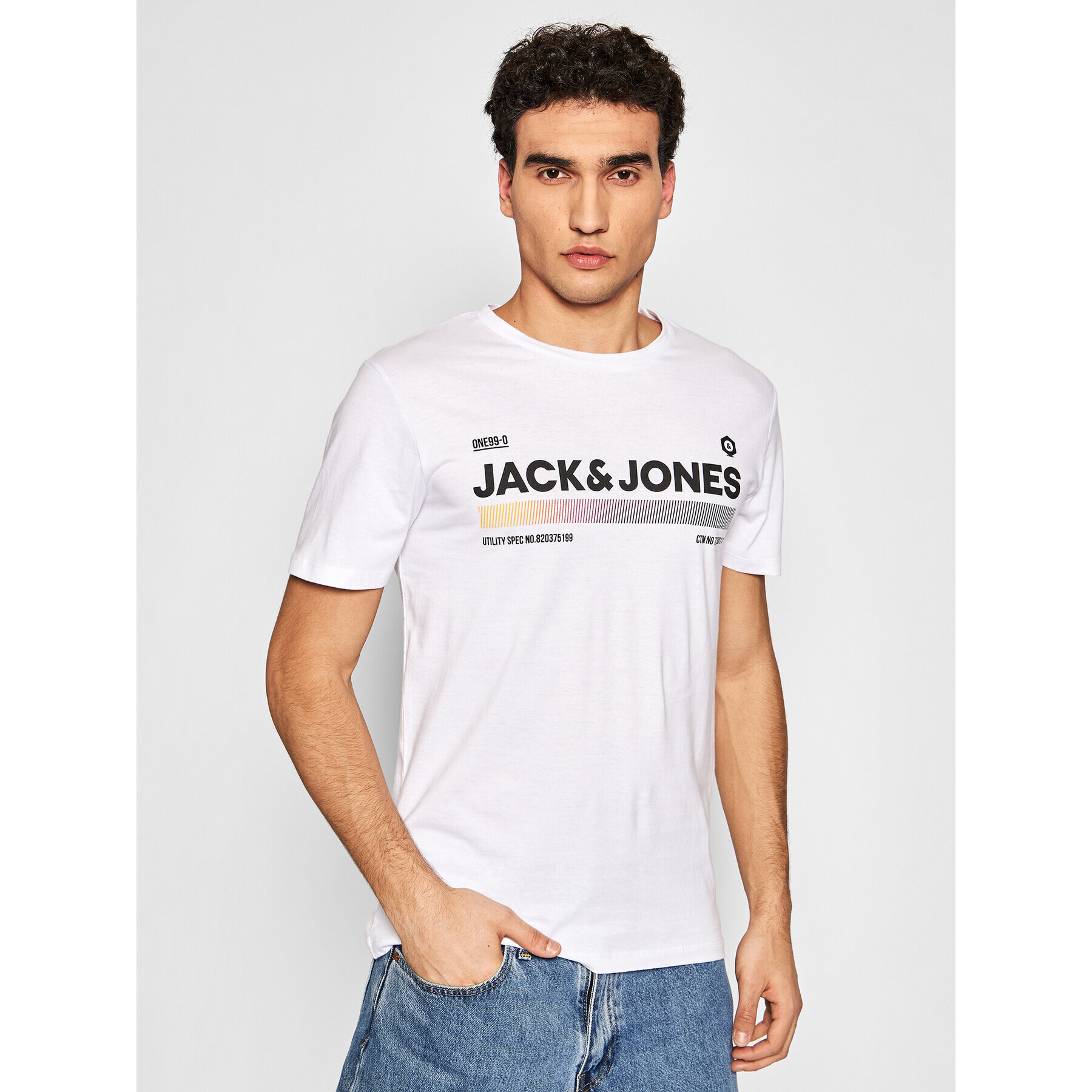 Jack&Jones Тишърт Pony 12174367 Бял Regular Fit - Pepit.bg