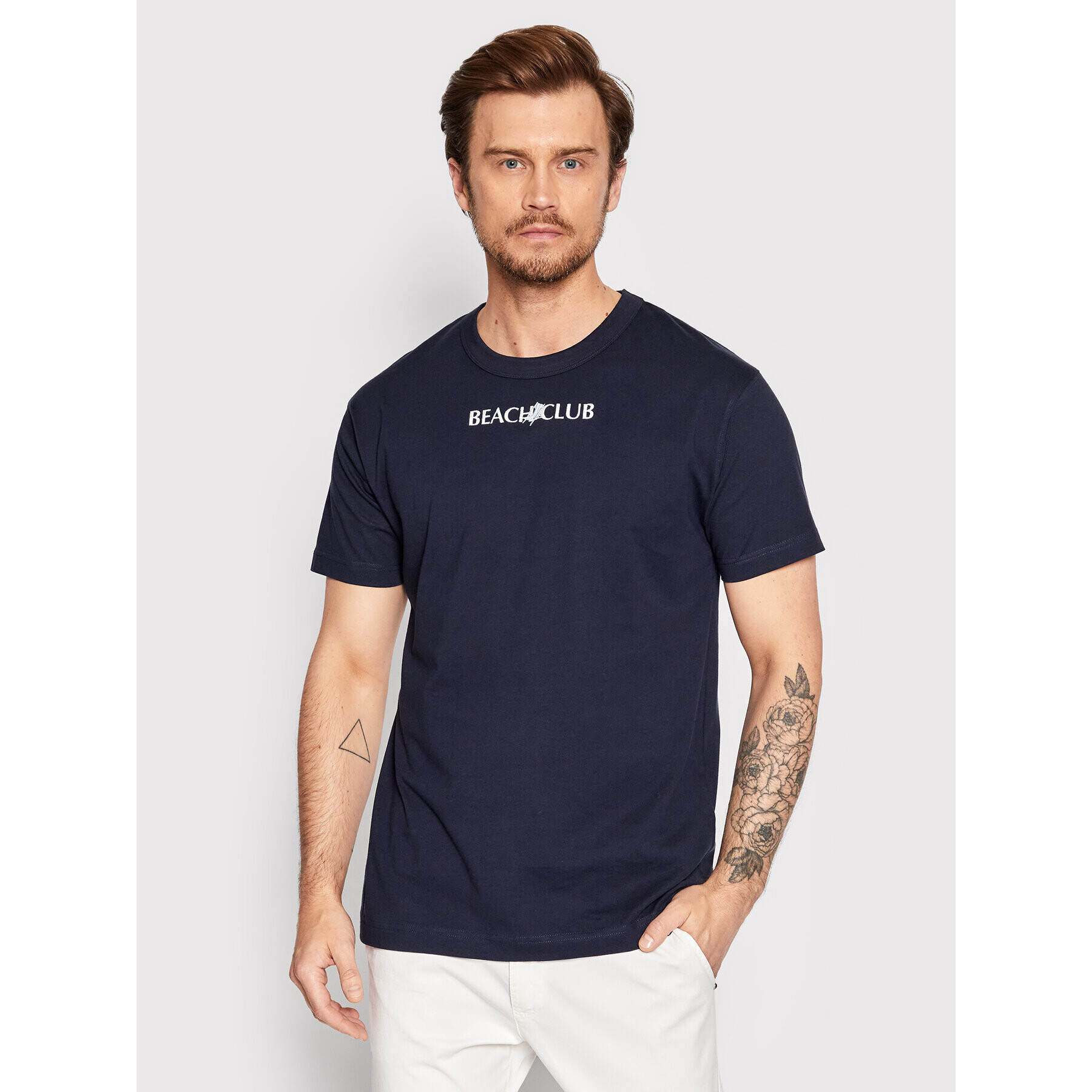 Jack&Jones Тишърт Positano 12209827 Тъмносин Regular Fit - Pepit.bg