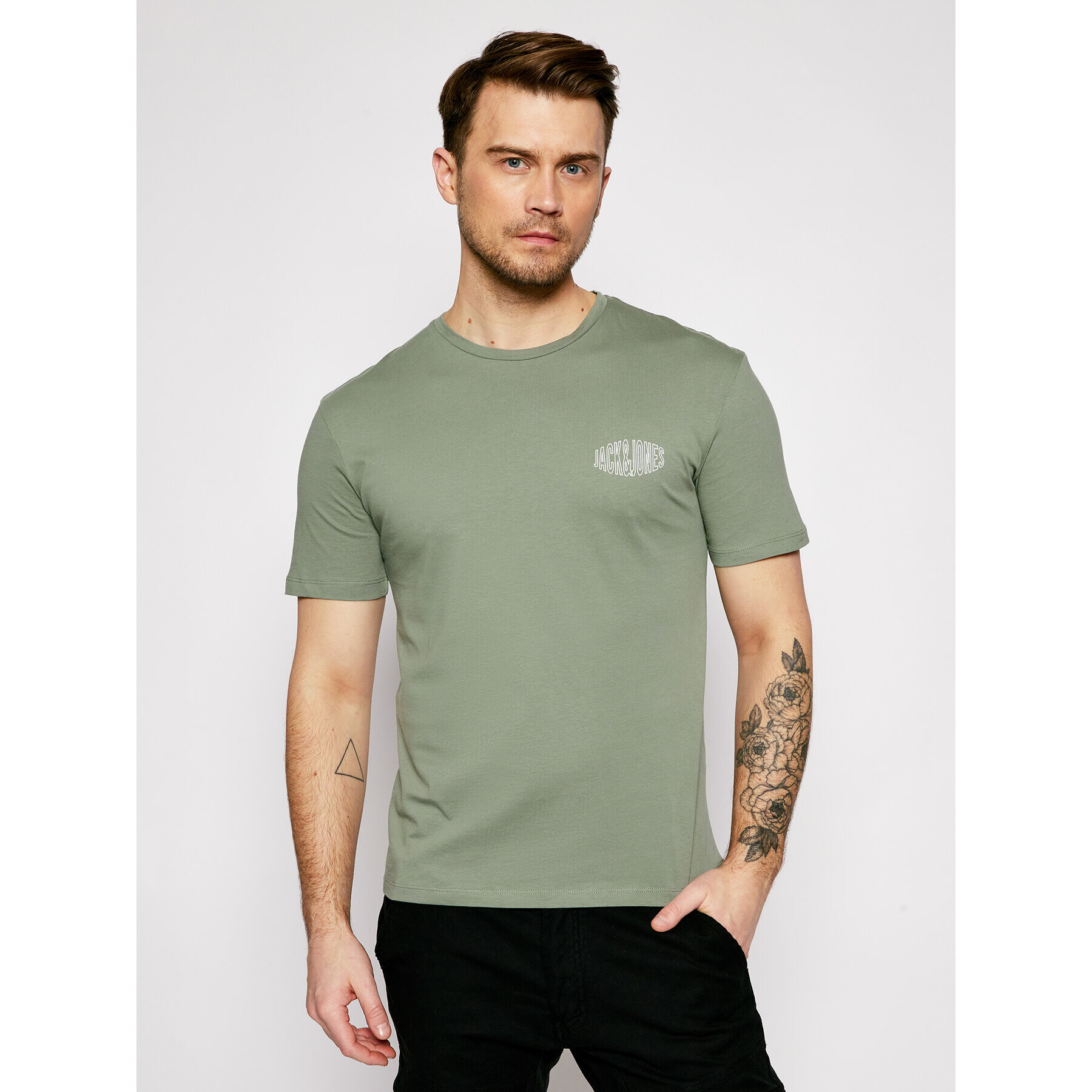 Jack&Jones Тишърт Preston Small 12192593 Зелен Relaxed Fit - Pepit.bg