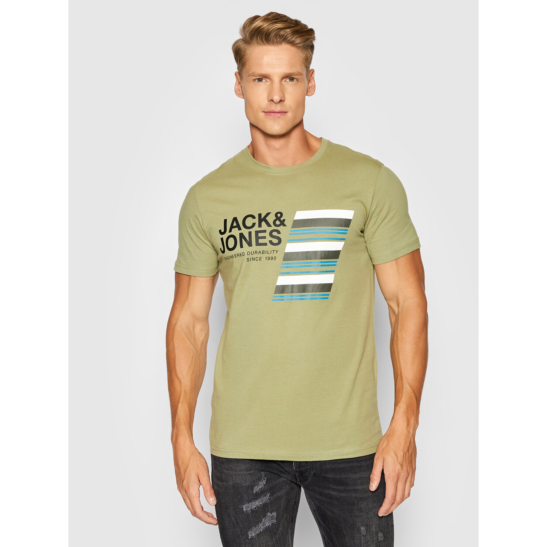 Jack&Jones Тишърт Rack 12198281 Зелен Regular Fit - Pepit.bg