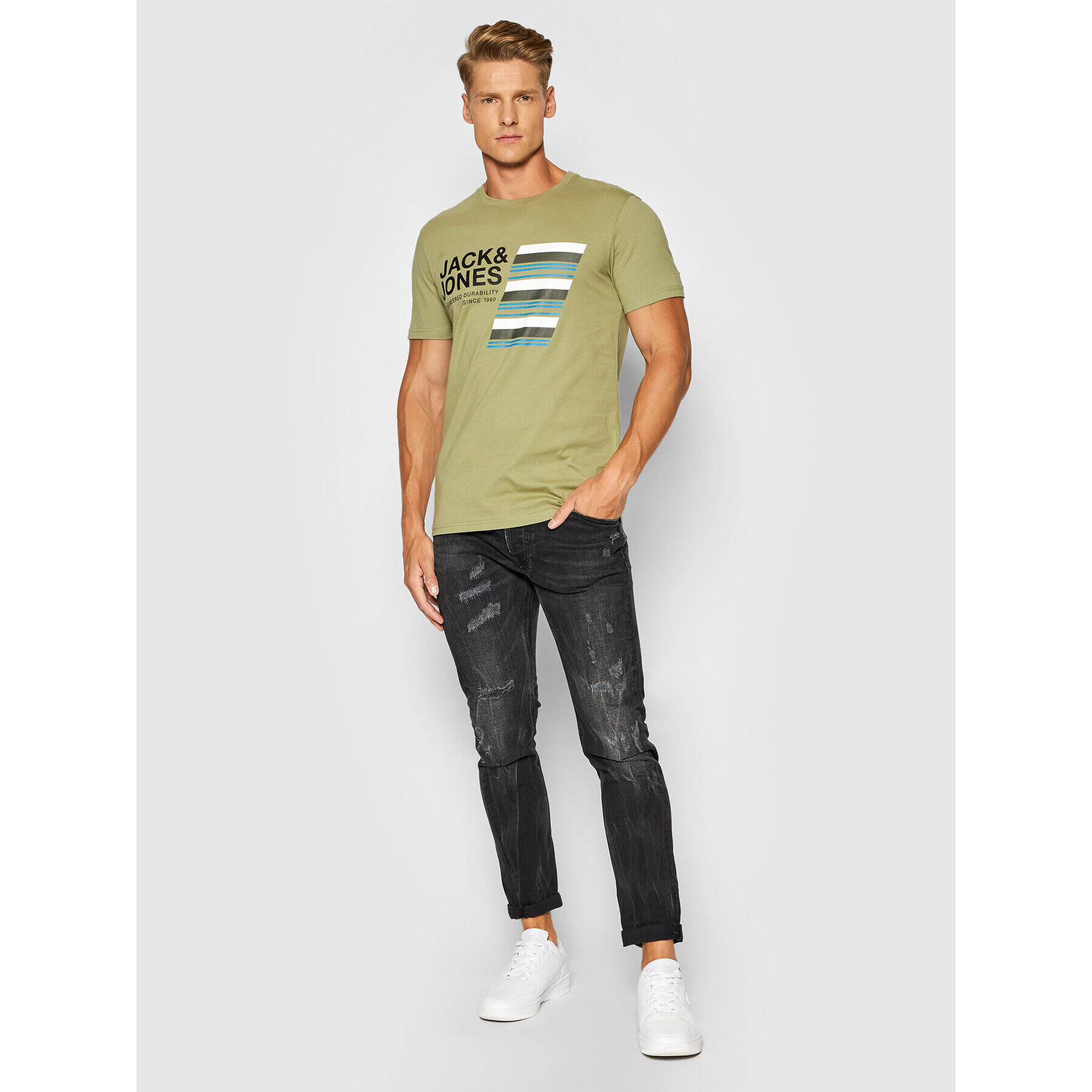 Jack&Jones Тишърт Rack 12198281 Зелен Regular Fit - Pepit.bg