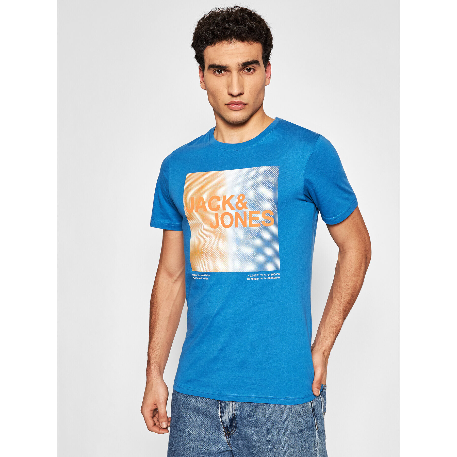 Jack&Jones Тишърт Raz 12188052 Син Slim Fit - Pepit.bg