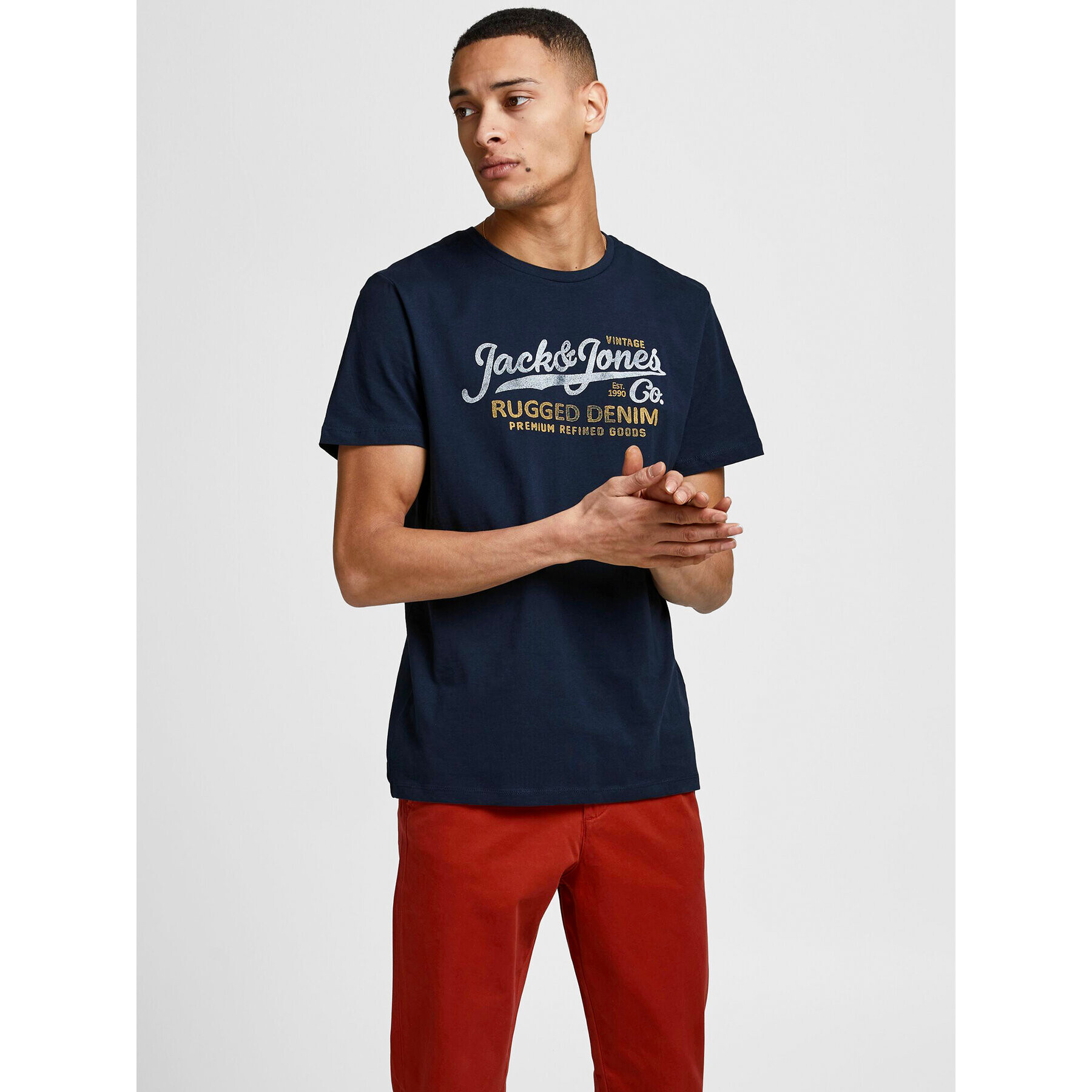 Jack&Jones Тишърт Rblustar 12191688 Тъмносин Regular Fit - Pepit.bg