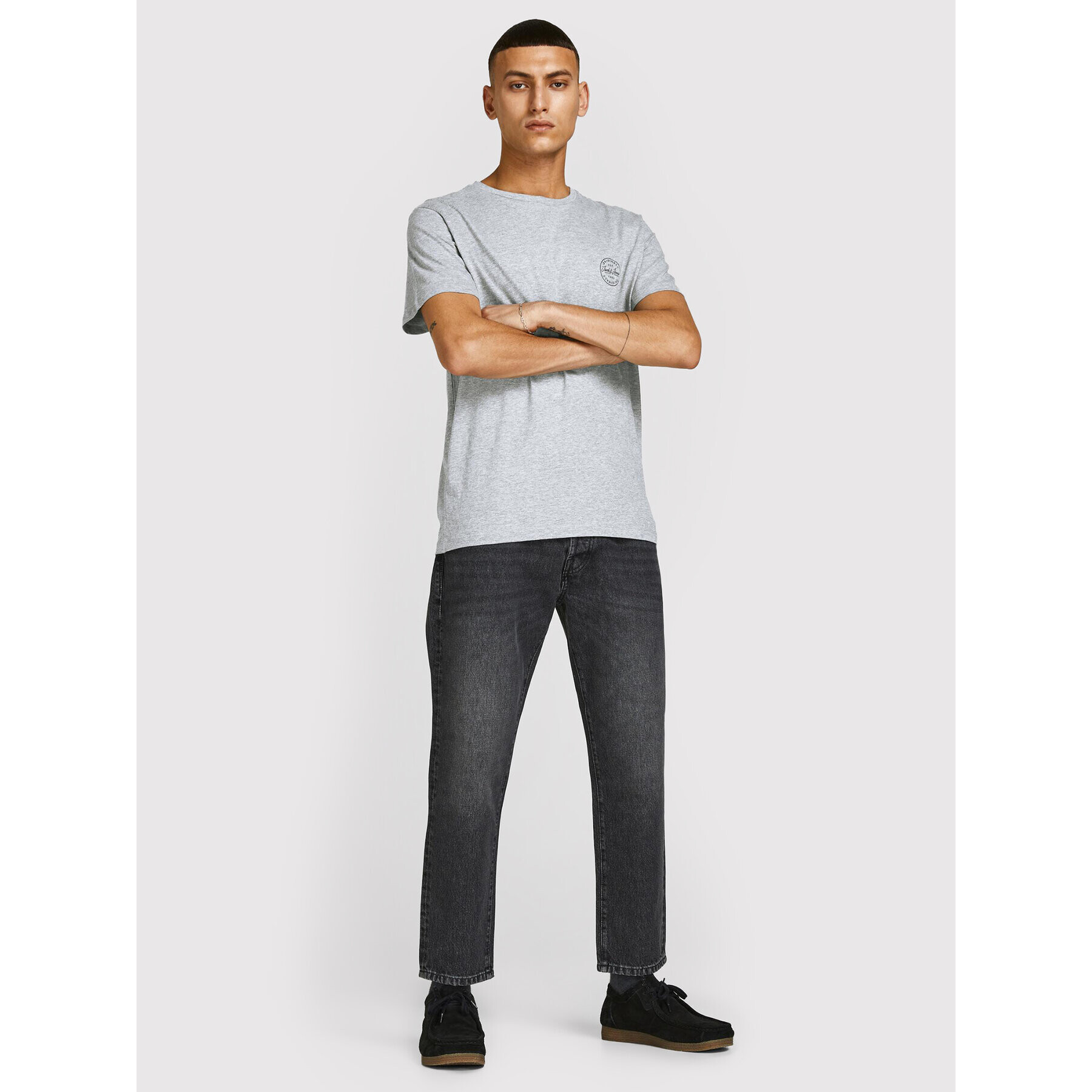 Jack&Jones Тишърт Shark 12205022 Сив Regular Fit - Pepit.bg