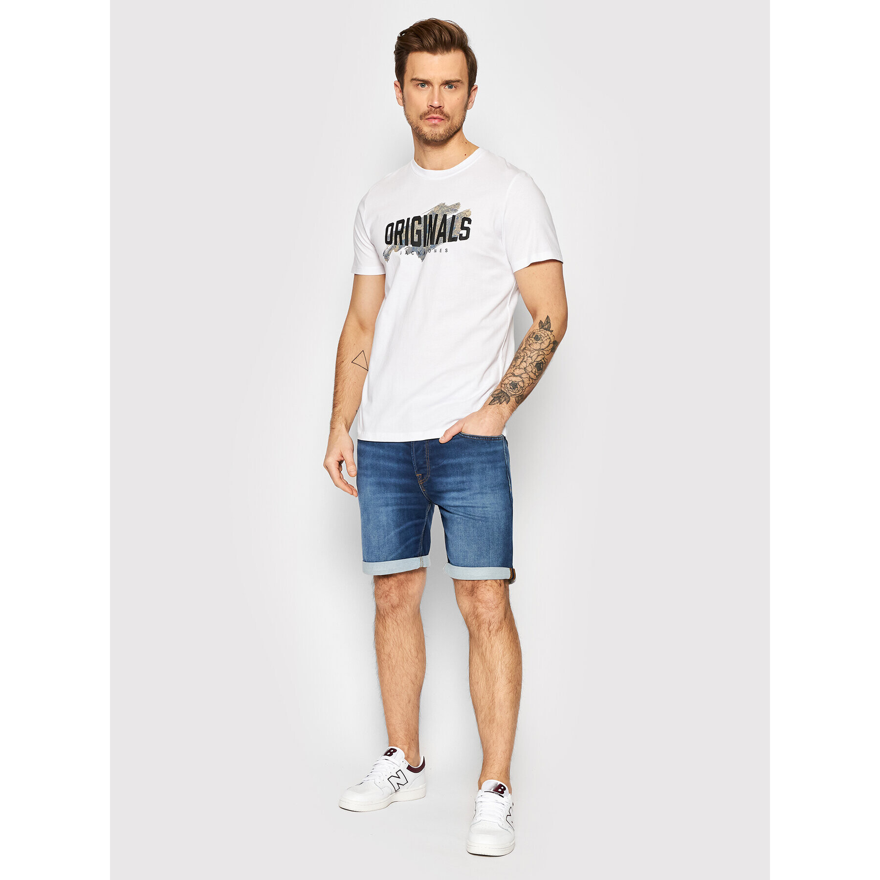 Jack&Jones Тишърт Sprays 12205191 Бял Standard Fit - Pepit.bg