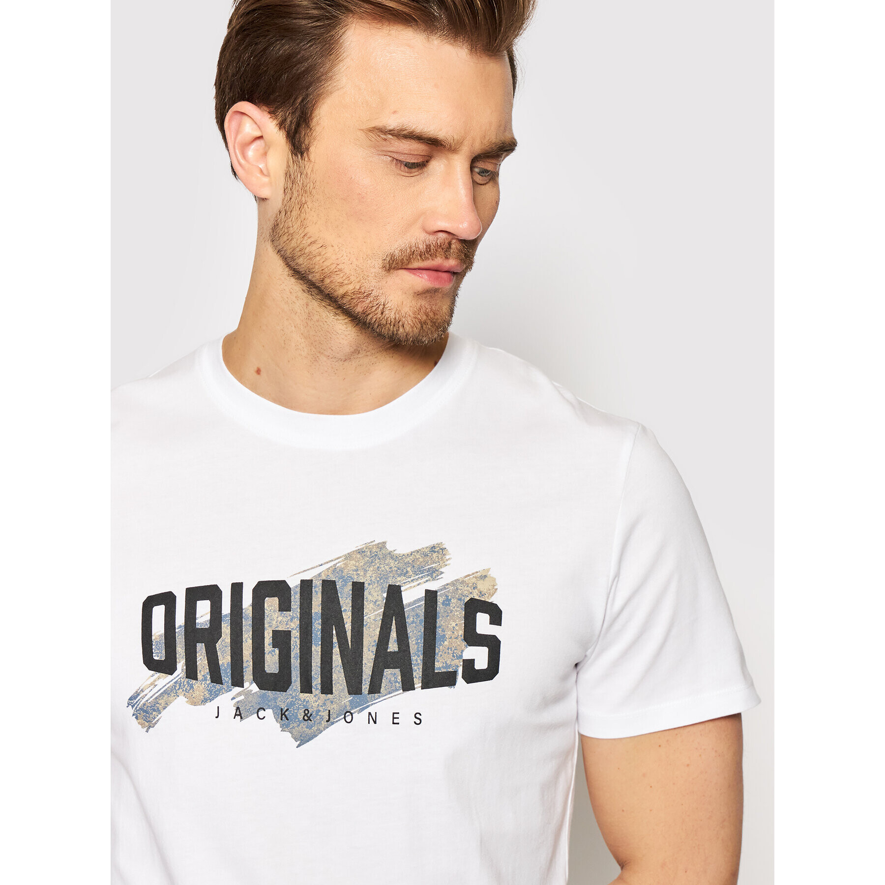 Jack&Jones Тишърт Sprays 12205191 Бял Standard Fit - Pepit.bg