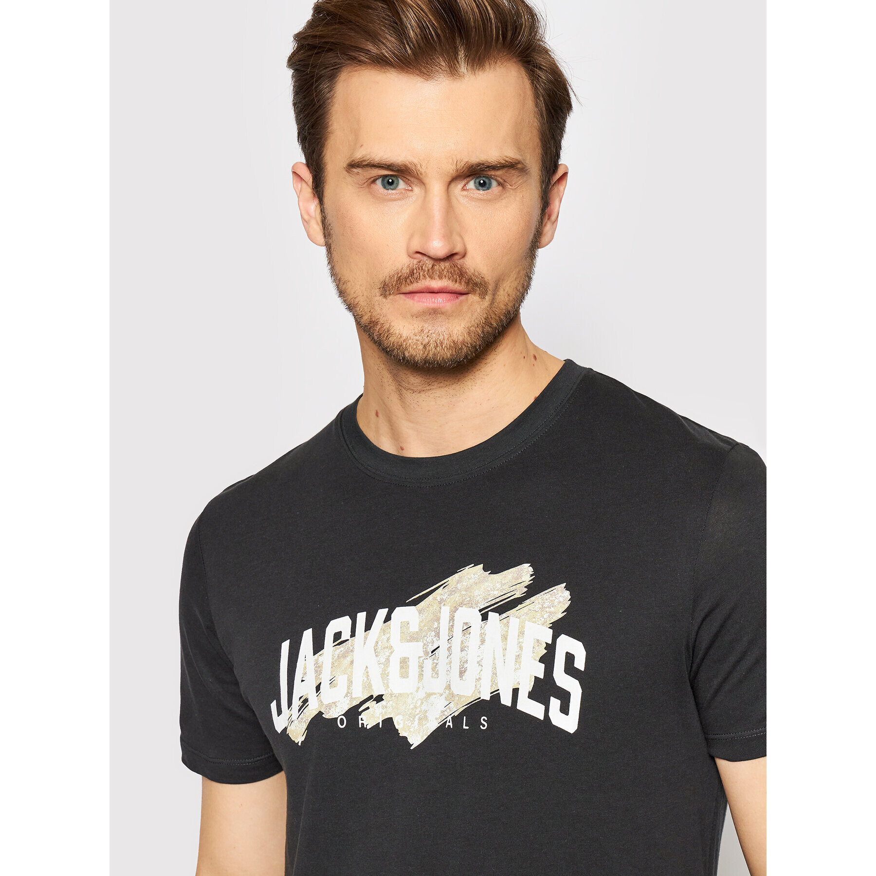 Jack&Jones Тишърт Sprays 12205191 Черен Standard Fit - Pepit.bg