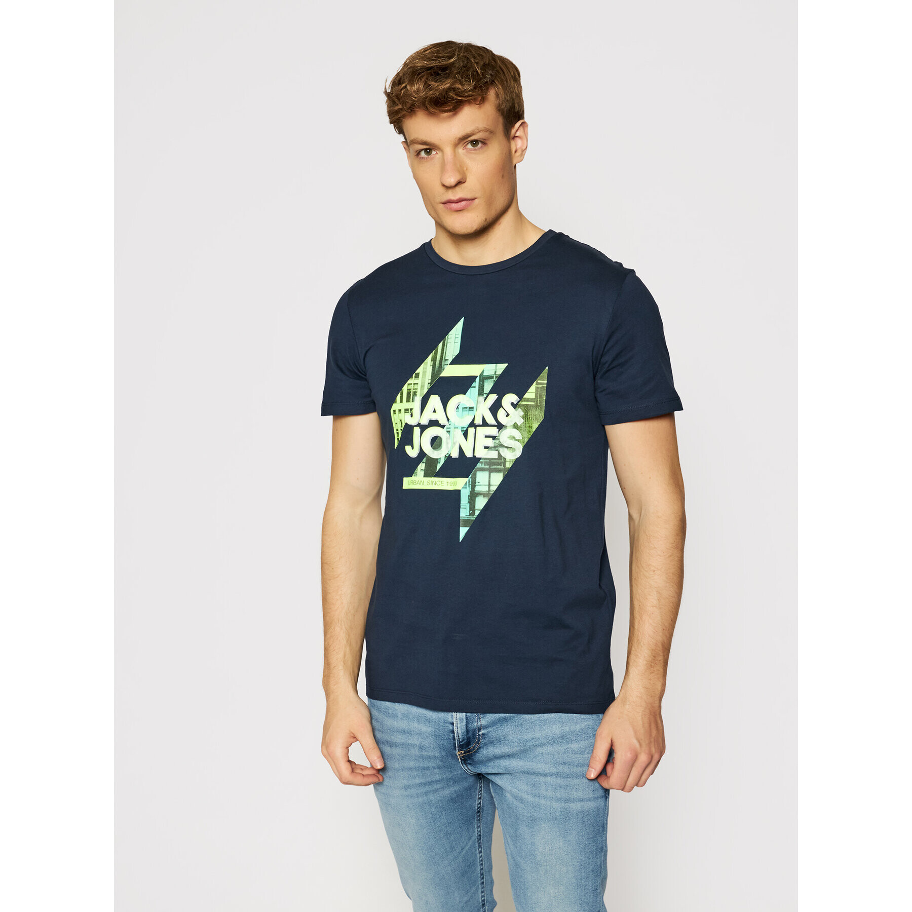 Jack&Jones Тишърт Spring 12182616 Тъмносин Regular Fit - Pepit.bg