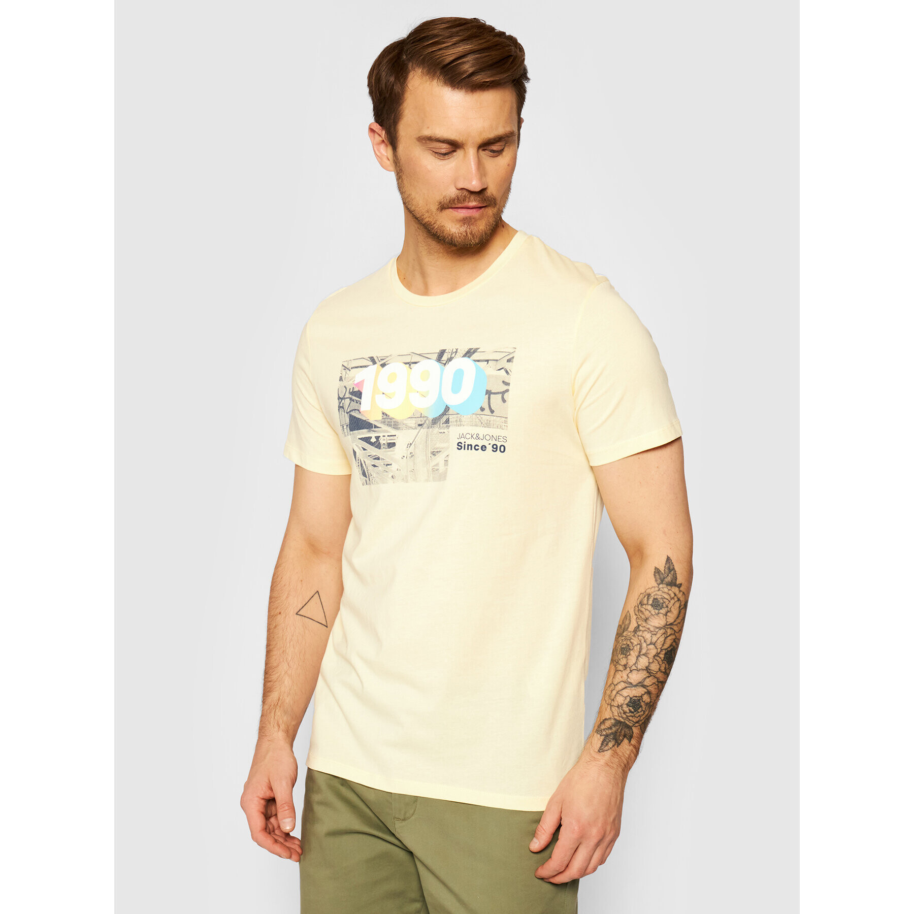 Jack&Jones Тишърт Spring 12182616 Жълт Regular Fit - Pepit.bg