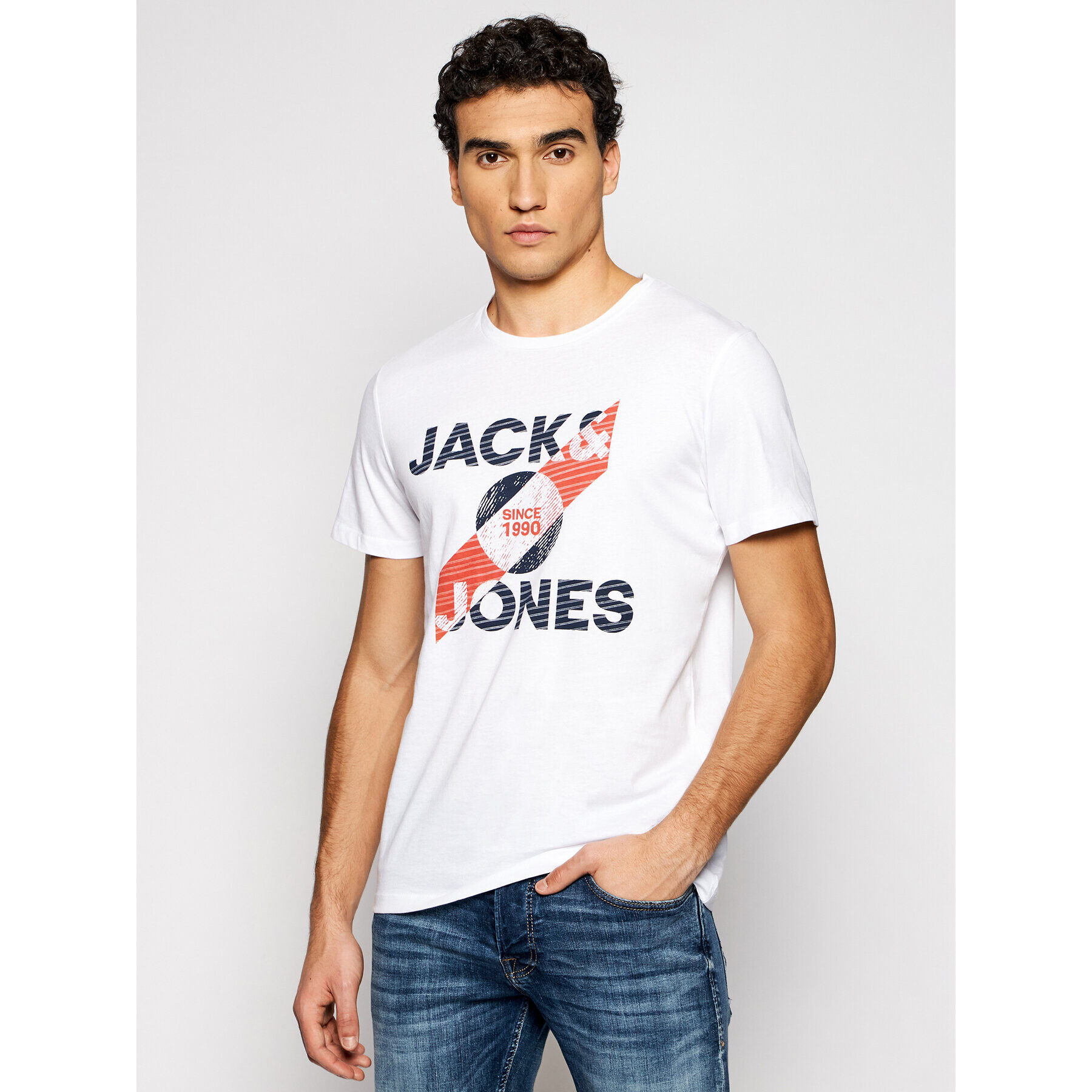 Jack&Jones Тишърт Star 12190144 Бял Regular Fit - Pepit.bg