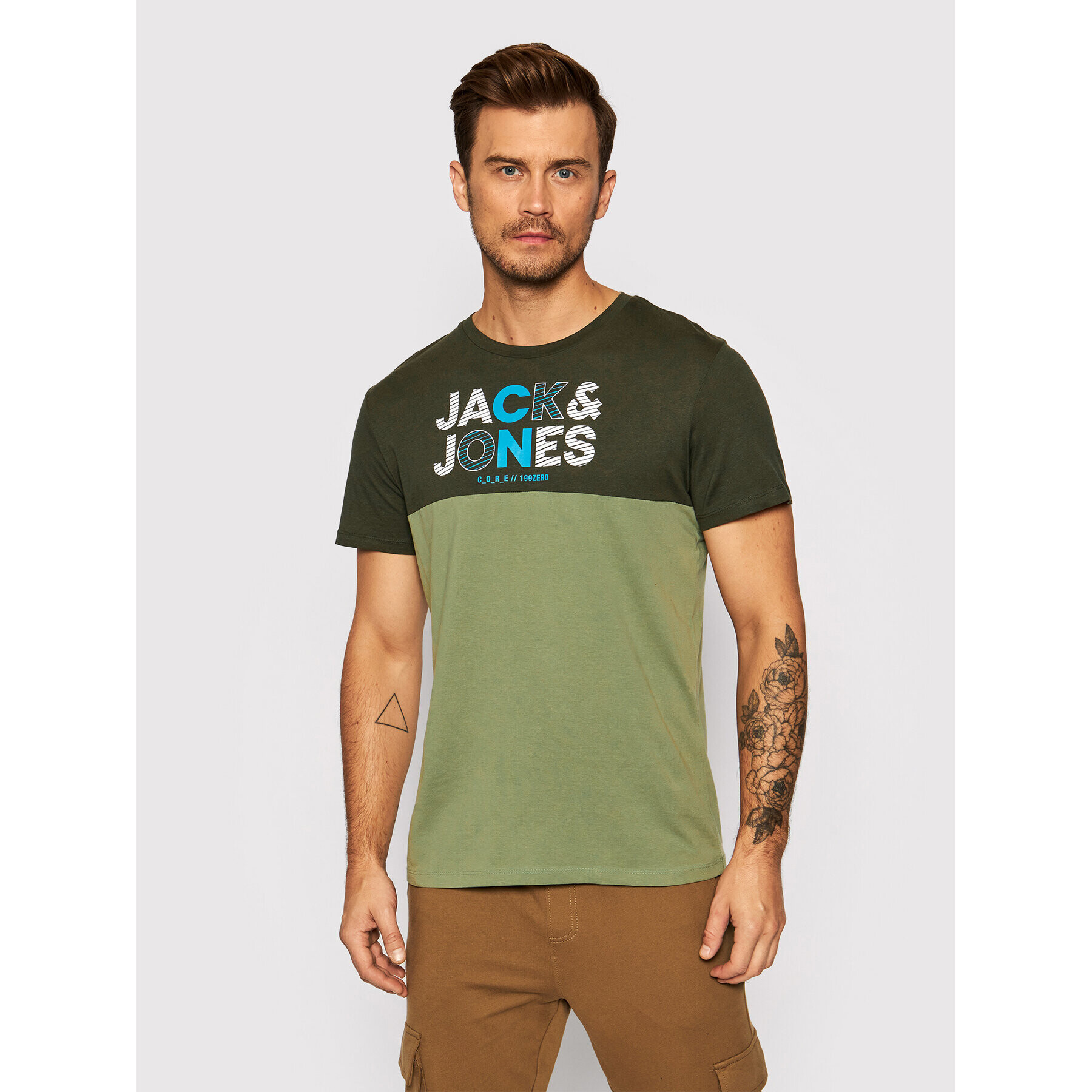 Jack&Jones Тишърт Steve 12197411 Зелен Regular Fit - Pepit.bg