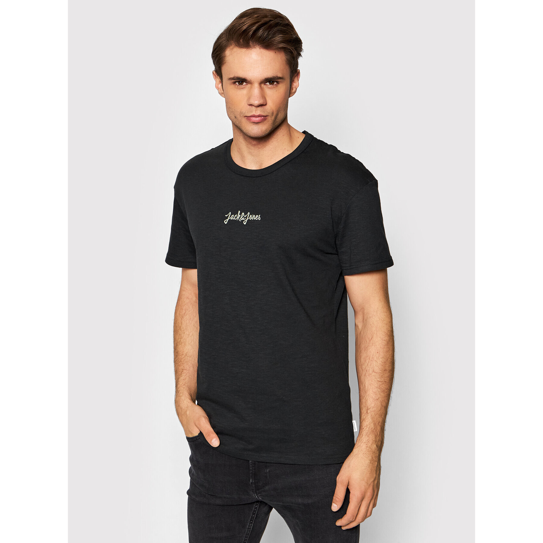 Jack&Jones Тишърт Stockholm 12185790 Черен Relaxed Fit - Pepit.bg