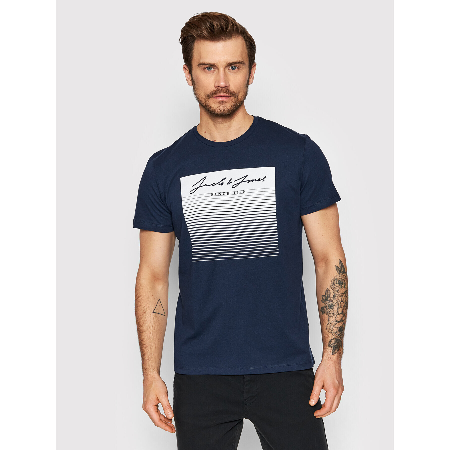 Jack&Jones Тишърт Stoke 12200228 Тъмносин Regular Fit - Pepit.bg