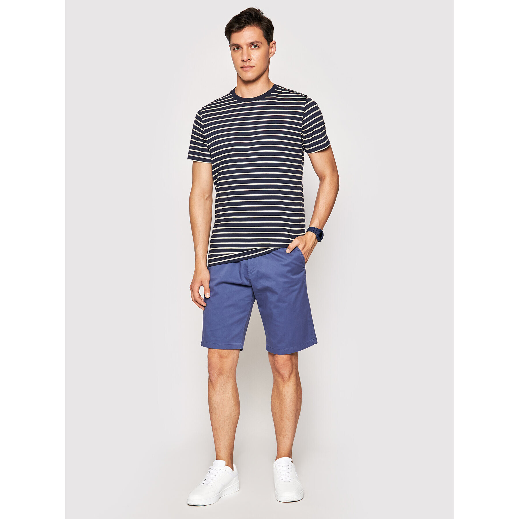 Jack&Jones Тишърт Striped 12164640 Тъмносин Slim Fit - Pepit.bg