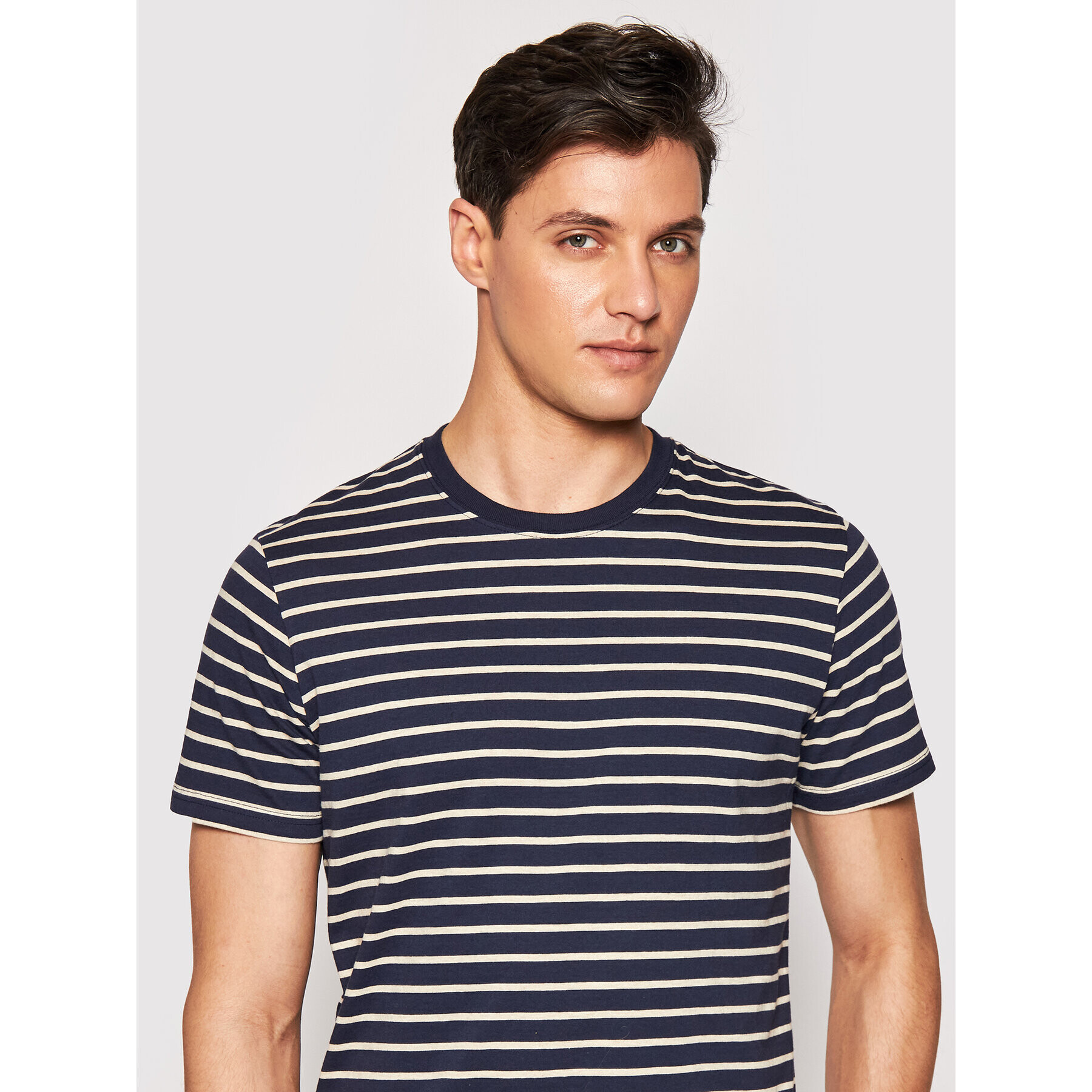 Jack&Jones Тишърт Striped 12164640 Тъмносин Slim Fit - Pepit.bg