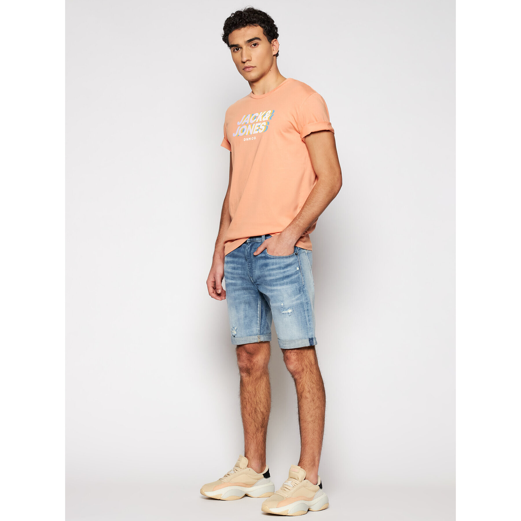 Jack&Jones Тишърт Strong 12189389 Оранжев Regular Fit - Pepit.bg