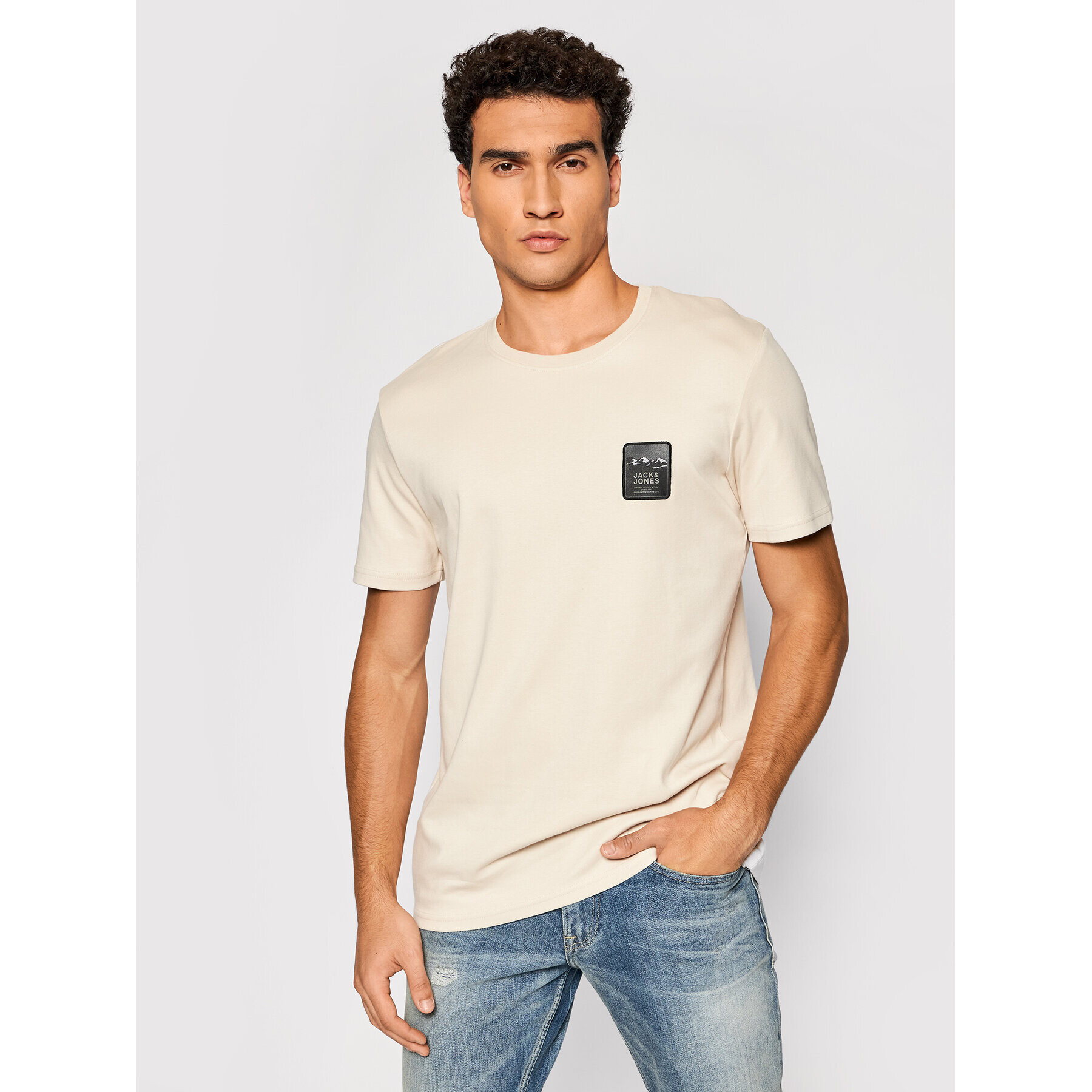 Jack&Jones Тишърт Styrko 12192823 Бежов Regular Fit - Pepit.bg