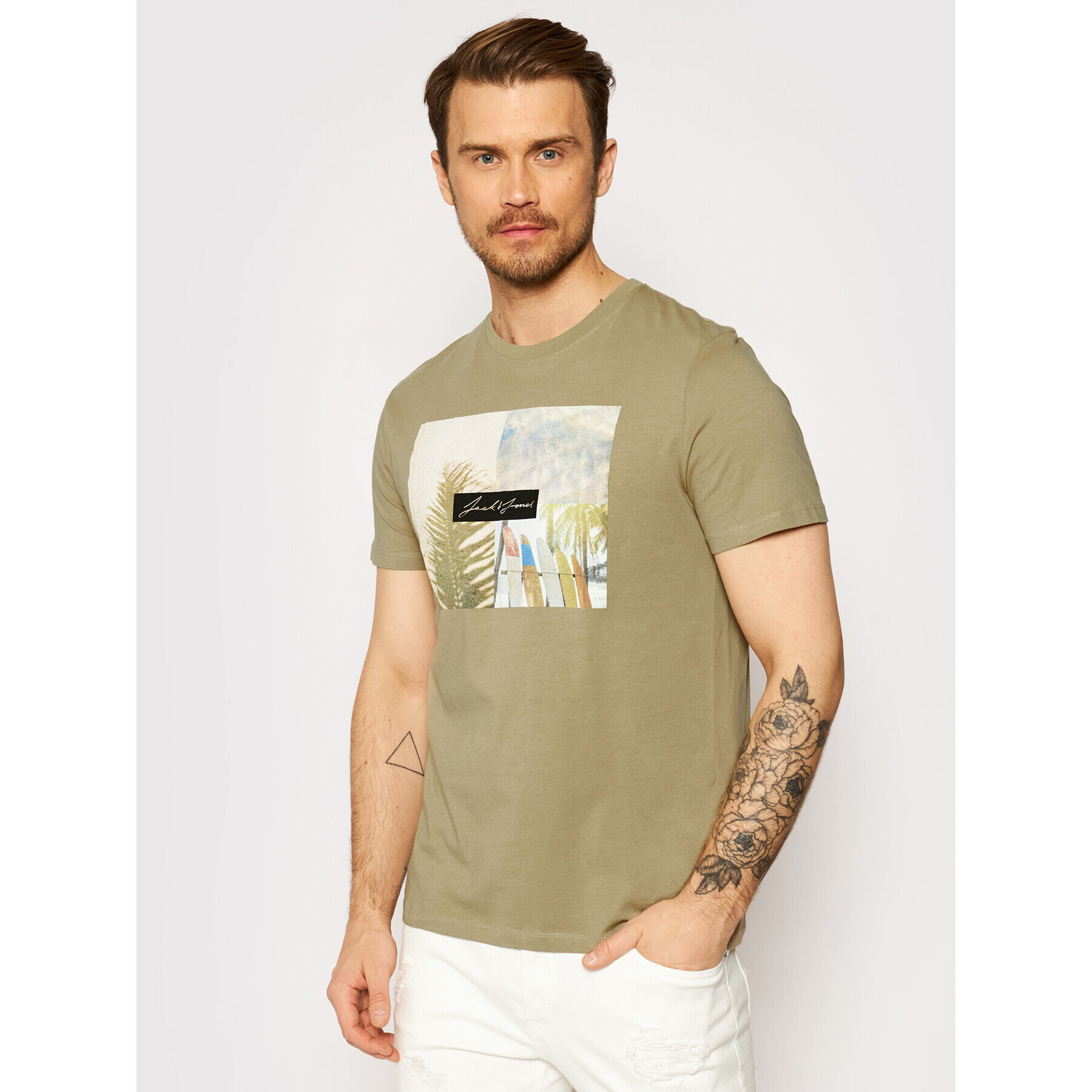 Jack&Jones Тишърт Summer 12182333 Зелен Regular Fit - Pepit.bg