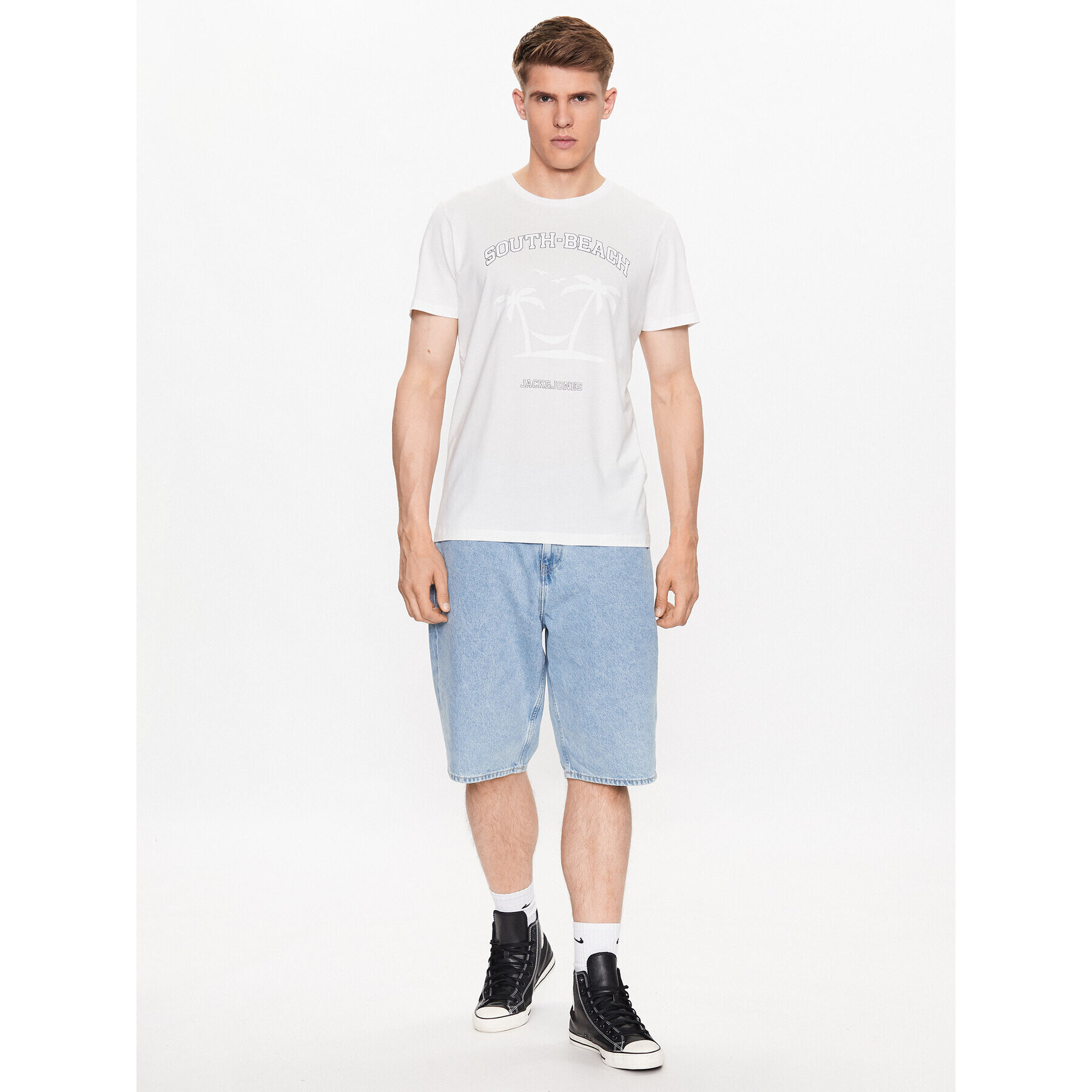 Jack&Jones Тишърт Summer 12222921 Бял Regular Fit - Pepit.bg