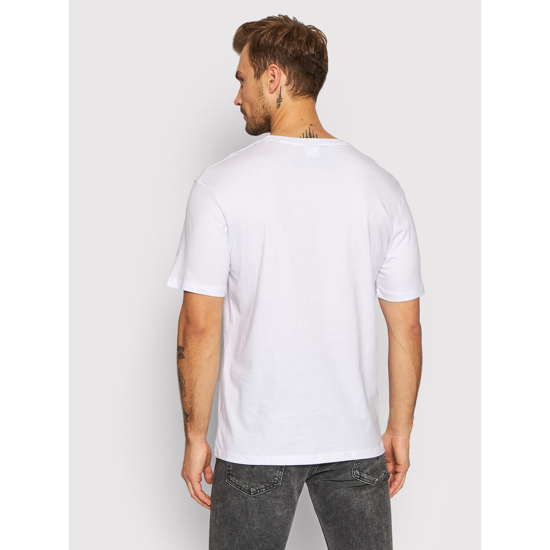 Jack&Jones Тишърт Tape 12192775 Бял Relaxed Fit - Pepit.bg