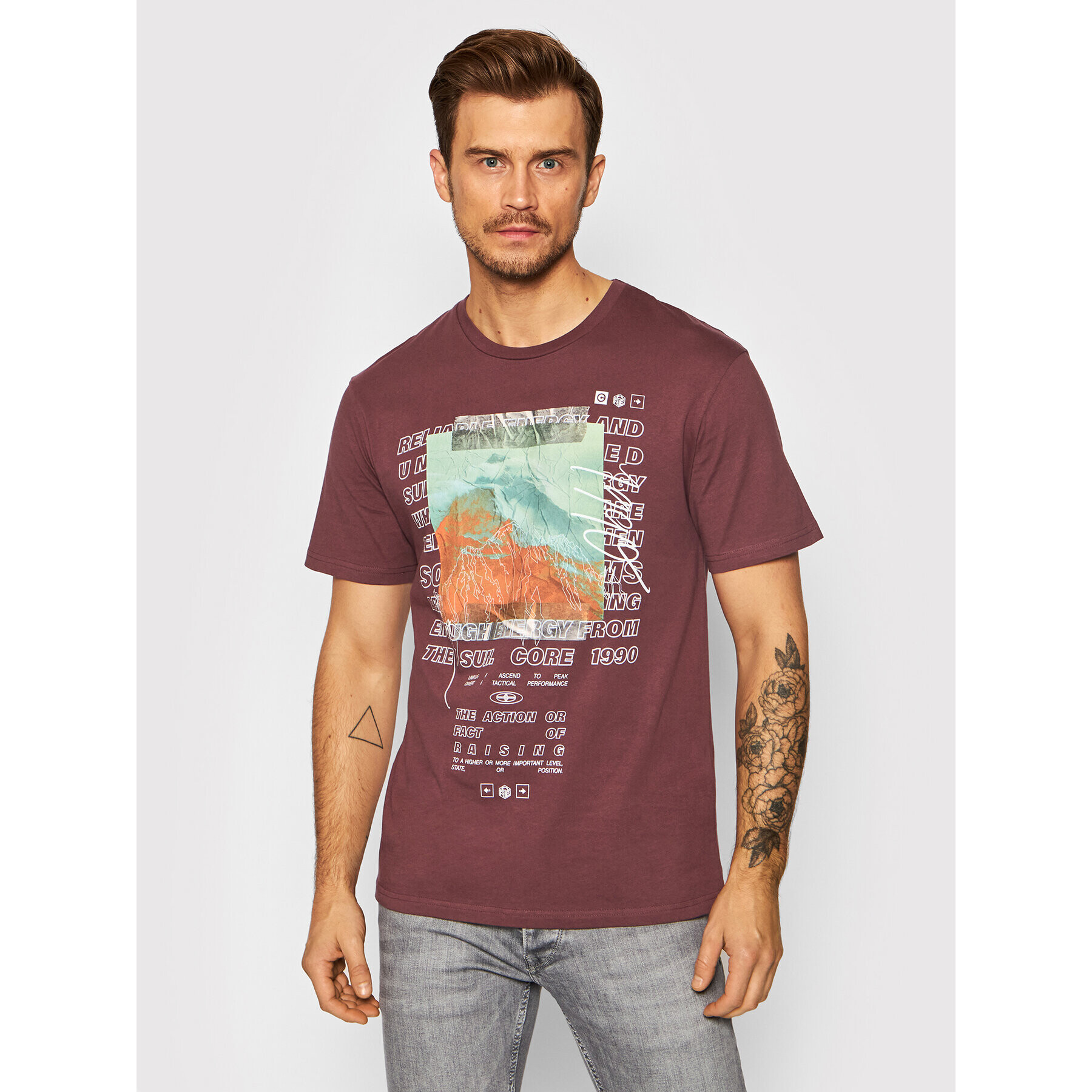 Jack&Jones Тишърт Tape 12192775 Виолетов Relaxed Fit - Pepit.bg