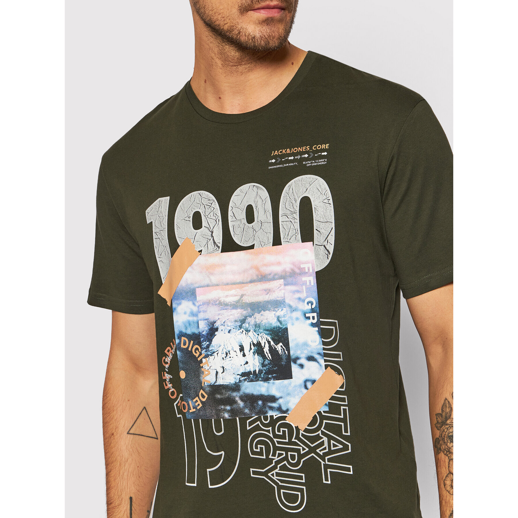 Jack&Jones Тишърт Tape 12192775 Зелен Relaxed Fit - Pepit.bg