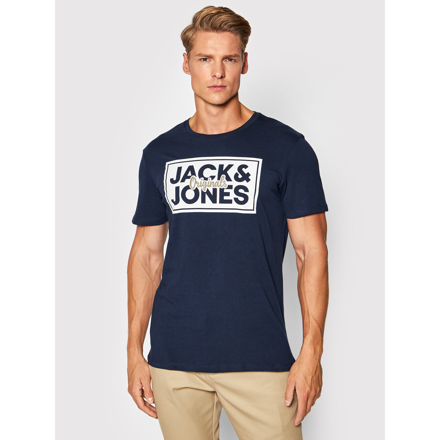 Jack&Jones Тишърт Tapes 12196583 Тъмносин Standard Fit - Pepit.bg