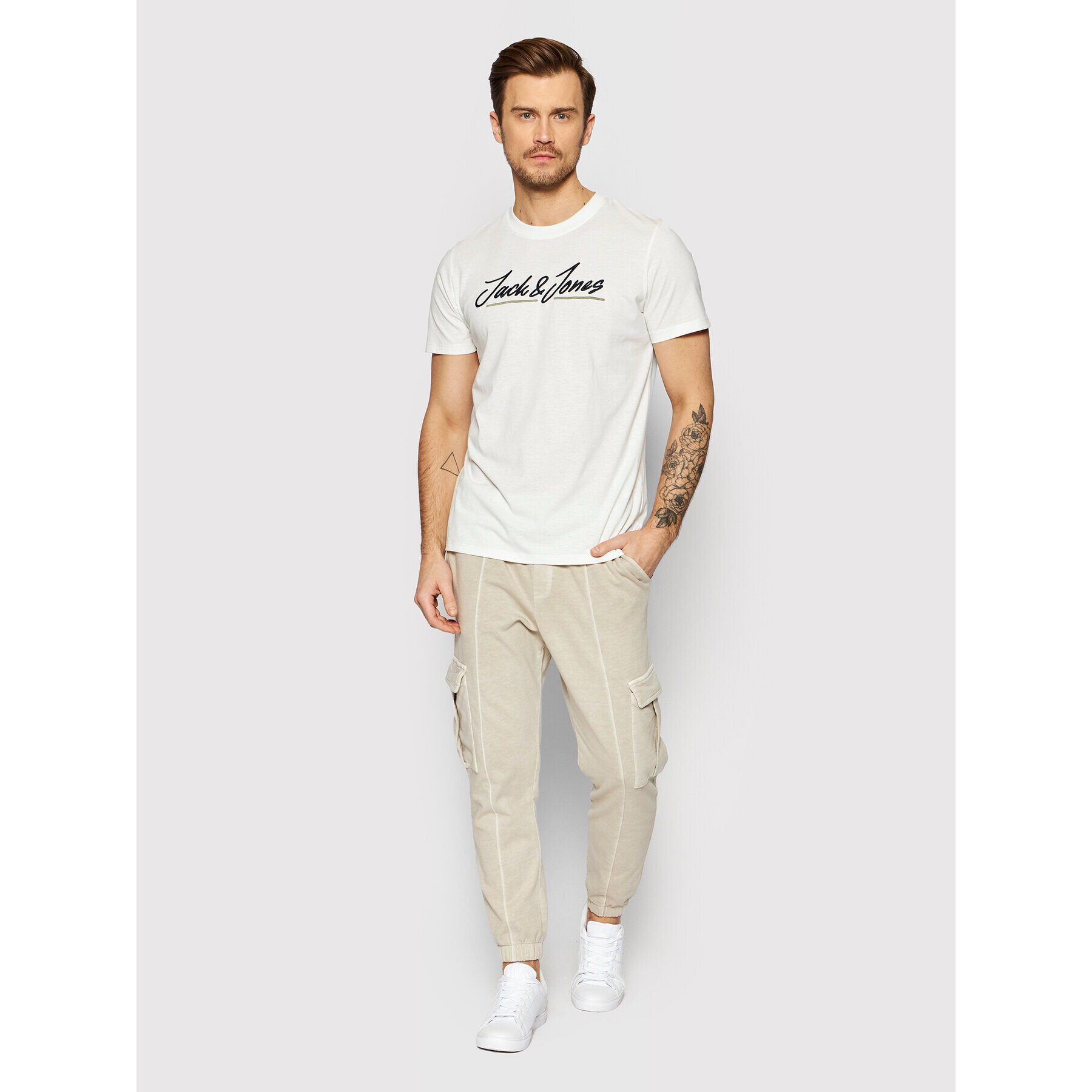 Jack&Jones Тишърт Tons 12205107 Бял Regular Fit - Pepit.bg