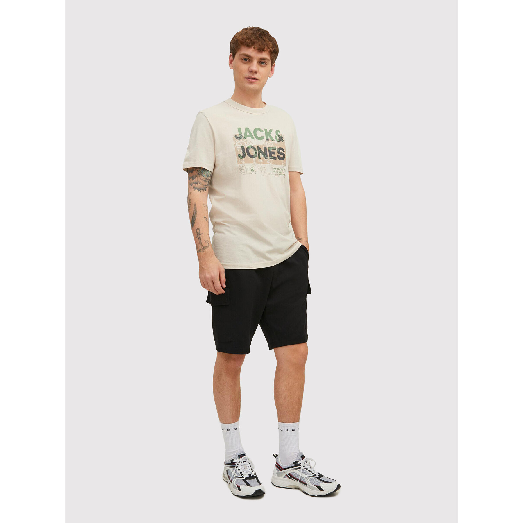 Jack&Jones Тишърт Track 12210420 Бежов Regular Fit - Pepit.bg