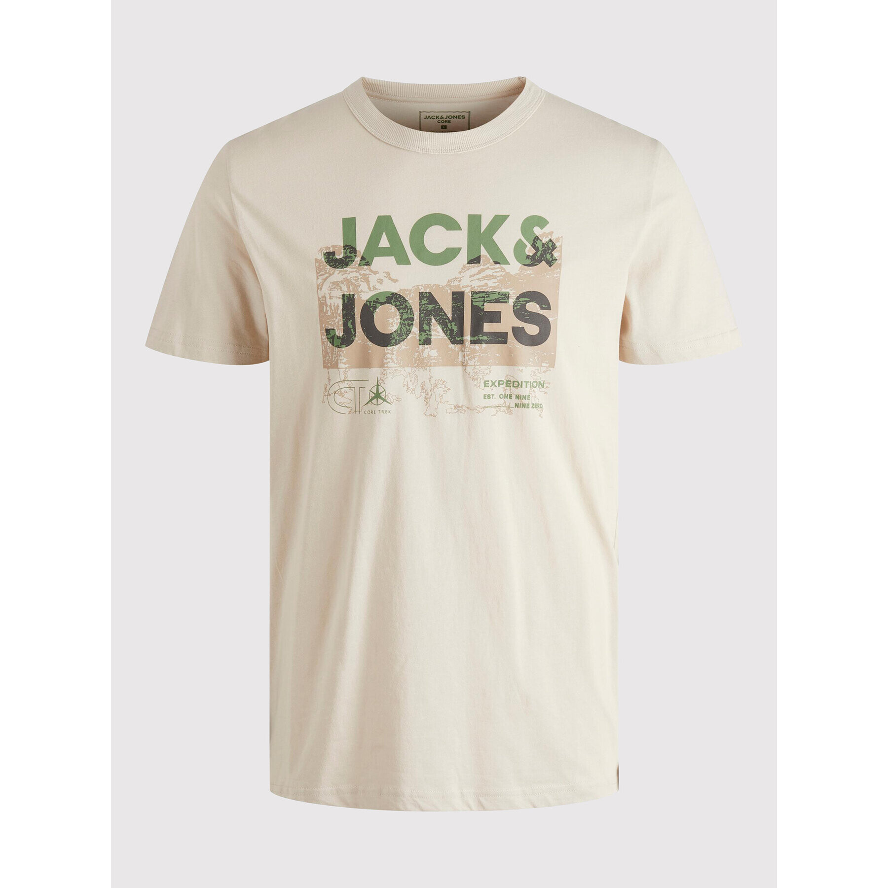 Jack&Jones Тишърт Track 12210420 Бежов Regular Fit - Pepit.bg