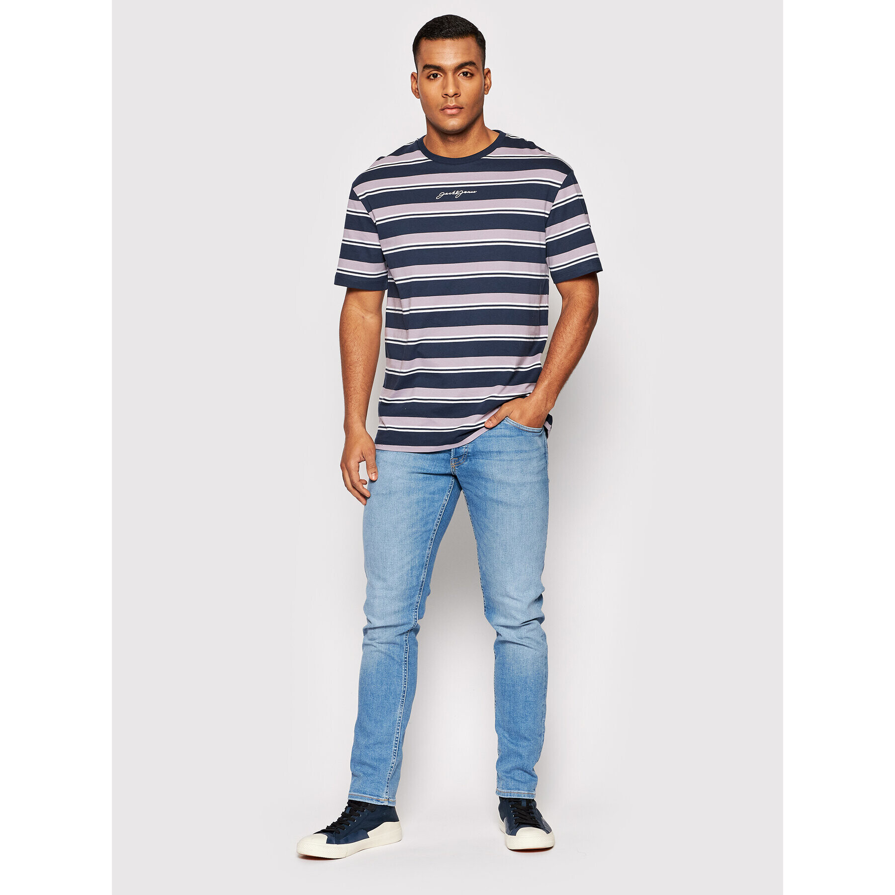 Jack&Jones Тишърт Tristan 12198381 Тъмносин Relaxed Fit - Pepit.bg