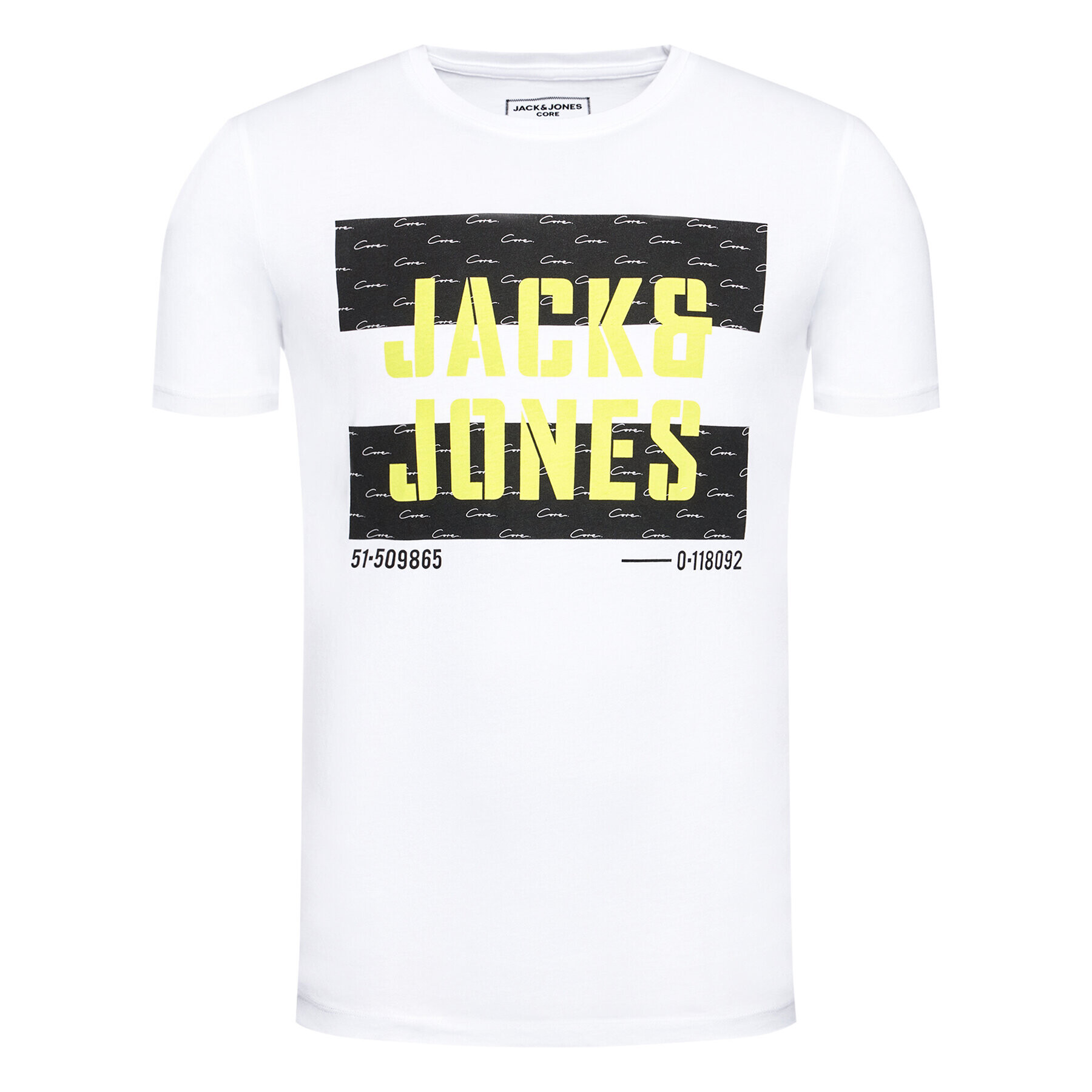 Jack&Jones Тишърт Victor 12187099 Бял Slim Fit - Pepit.bg