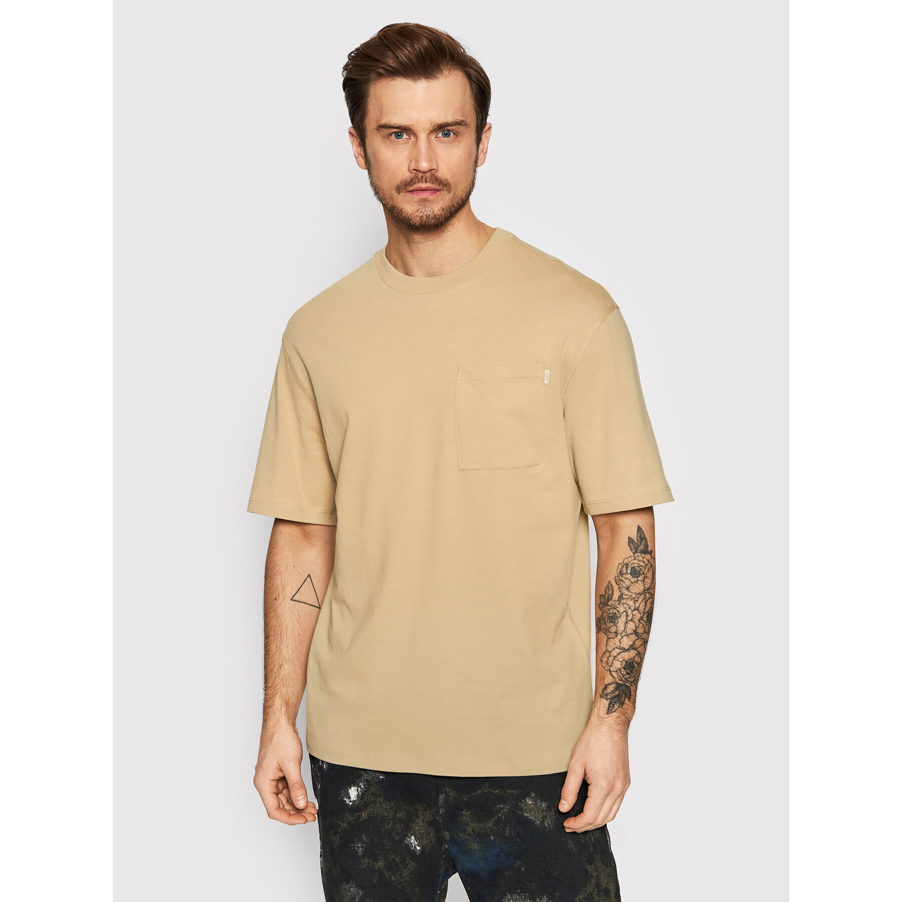 Jack&Jones Тишърт Warren 12199243 Бежов Loose Fit - Pepit.bg