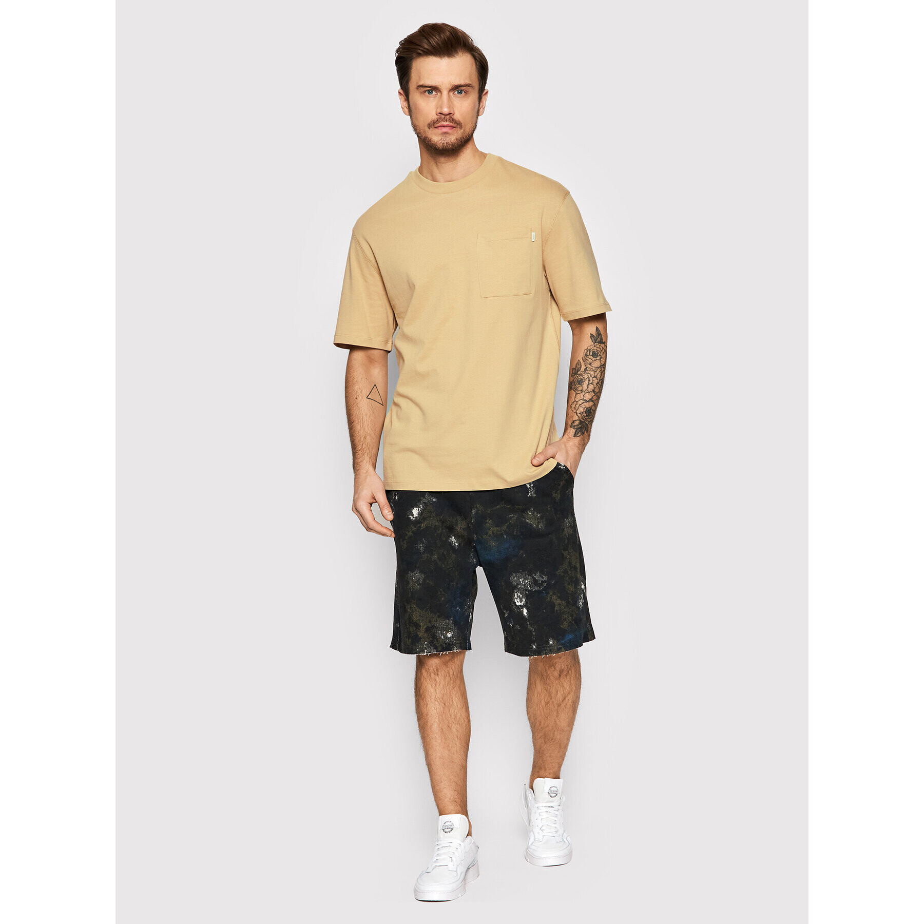 Jack&Jones Тишърт Warren 12199243 Бежов Loose Fit - Pepit.bg