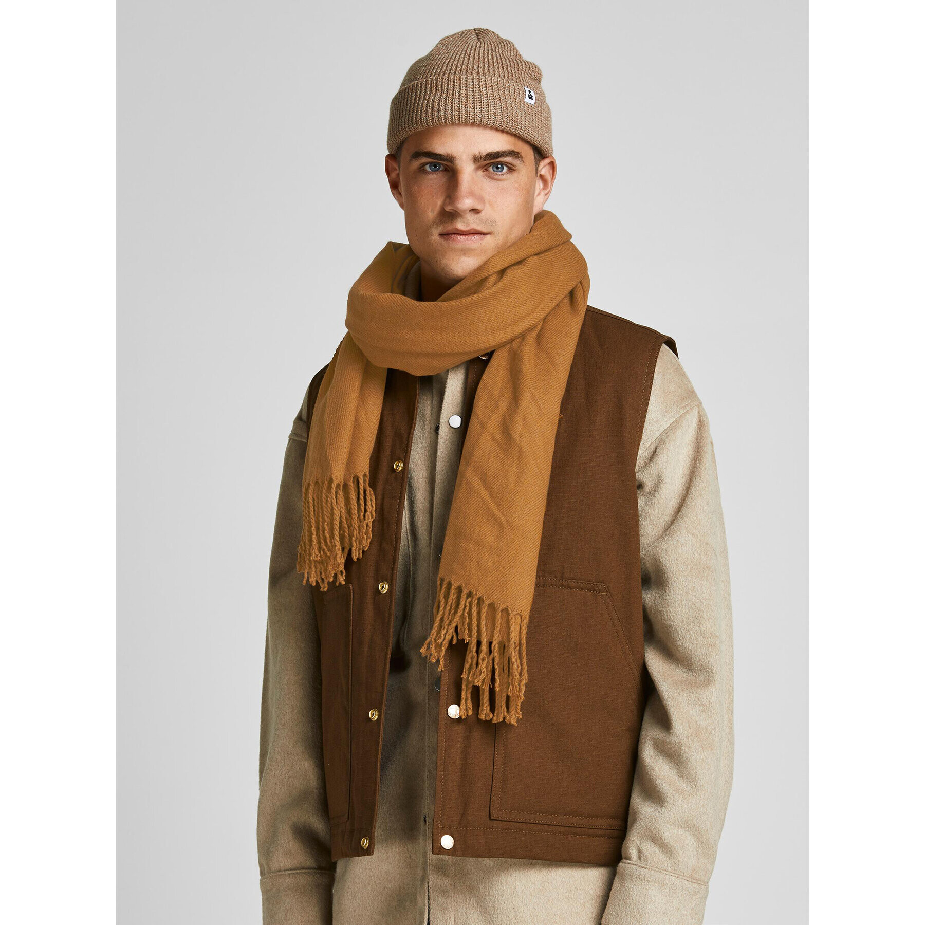 Jack&Jones Зимен шал 12140332 Кафяв - Pepit.bg