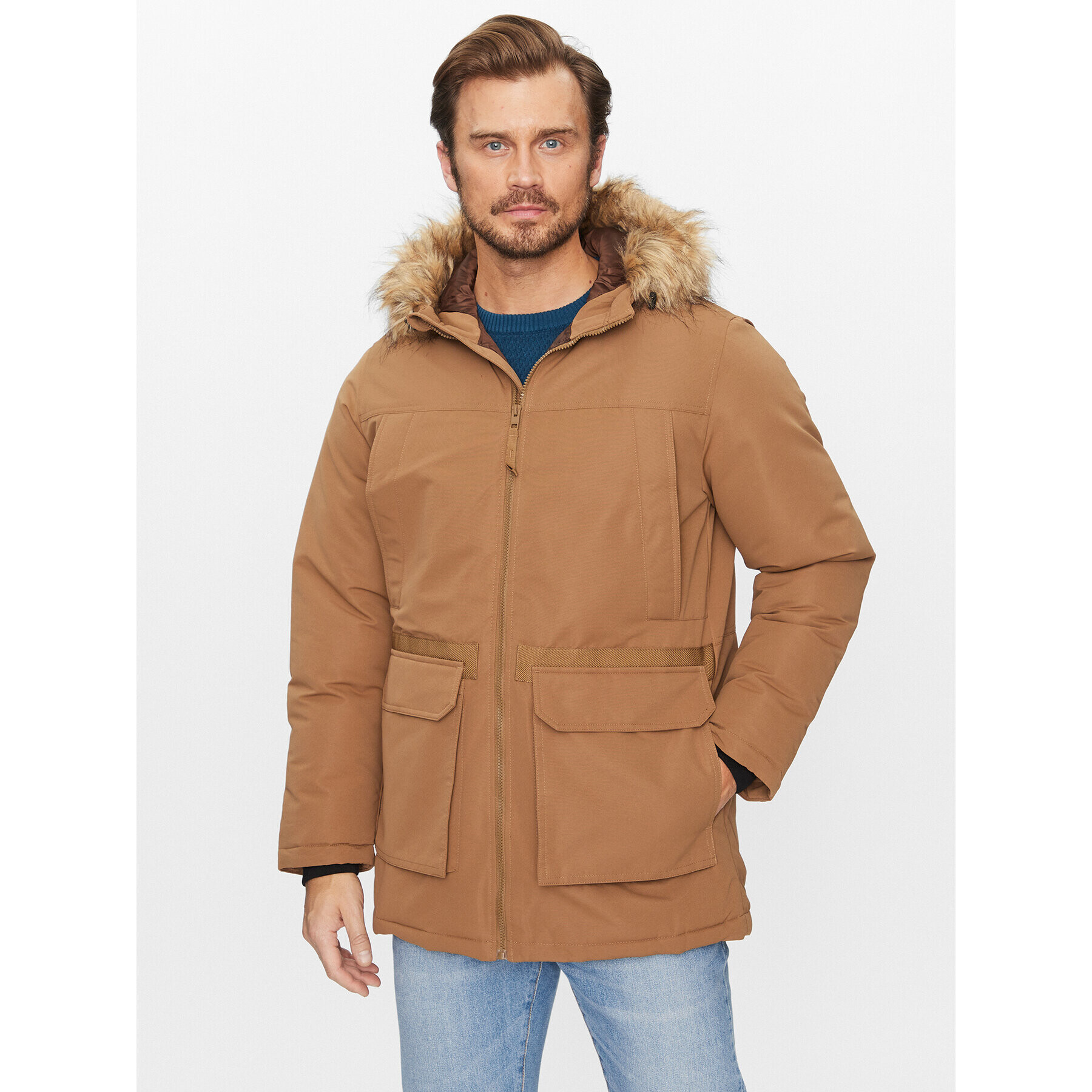 Jack&Jones Зимно яке 12235858 Кафяв Regular Fit - Pepit.bg