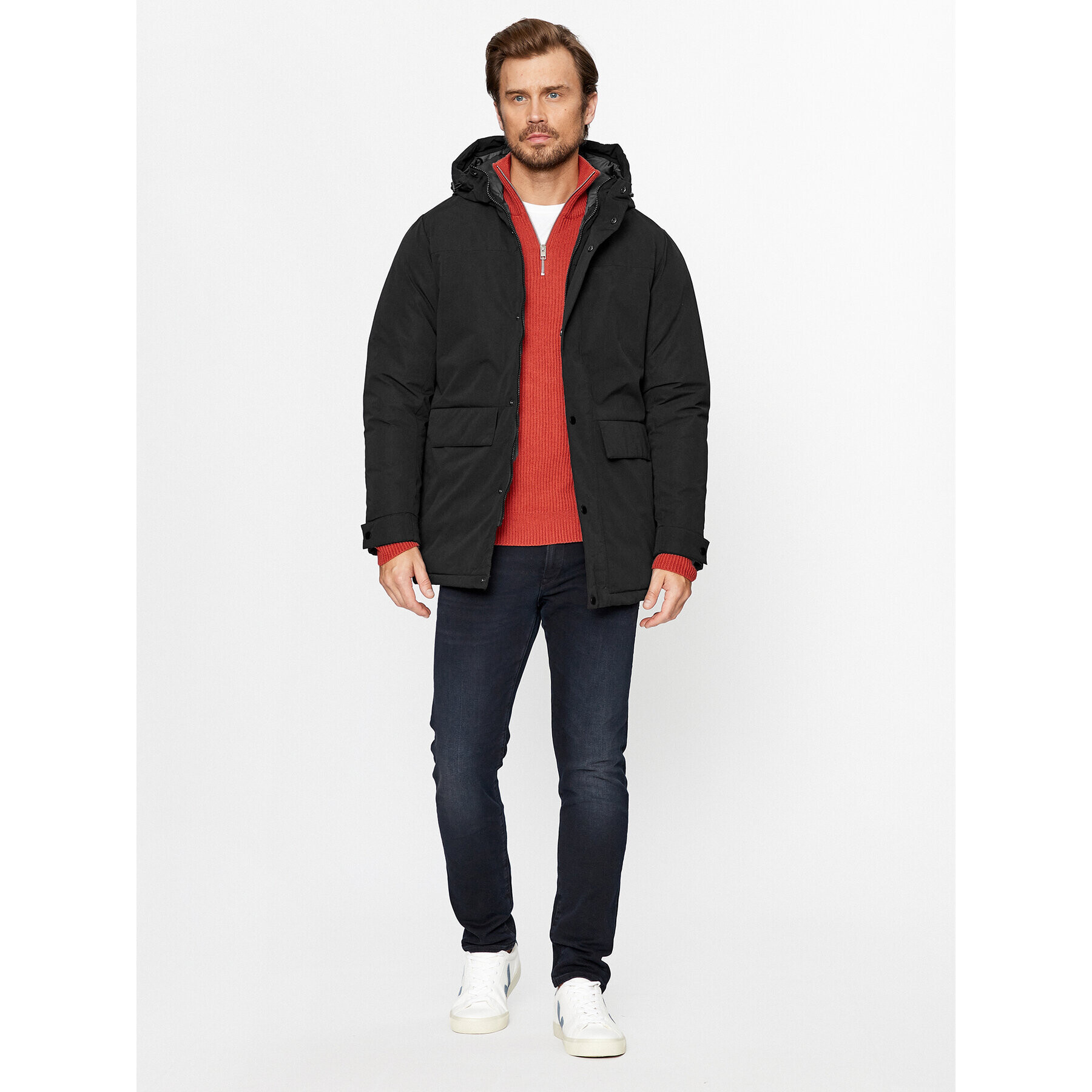 Jack&Jones Зимно яке 12236015 Черен Regular Fit - Pepit.bg