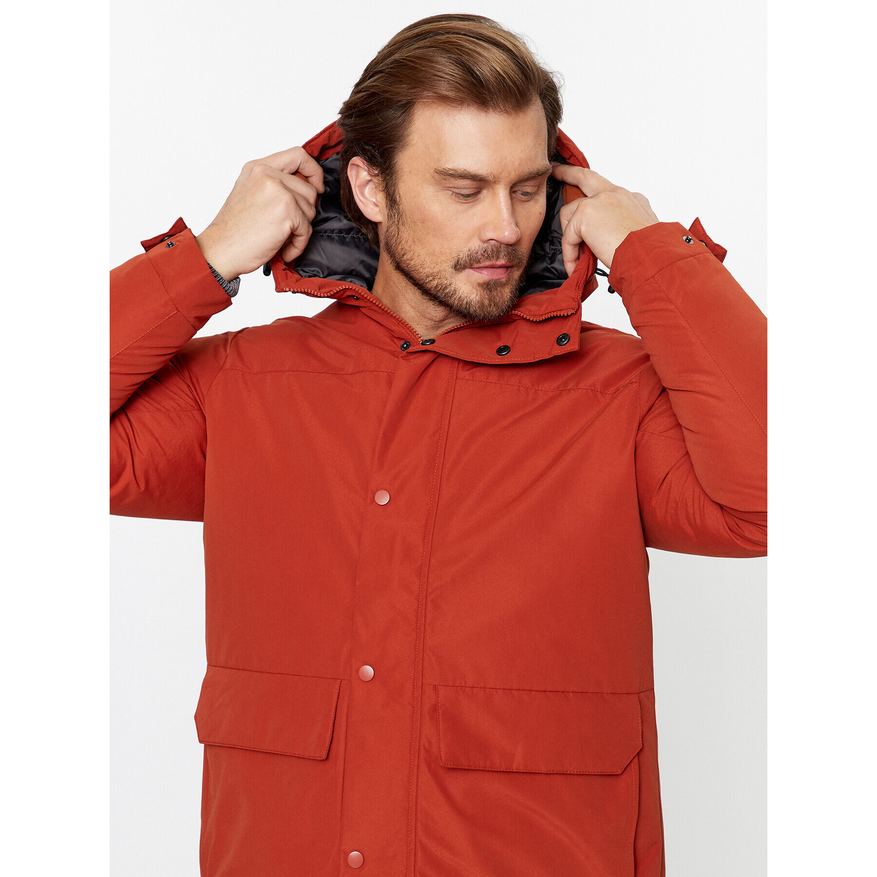 Jack&Jones Зимно яке 12236015 Оранжев Regular Fit - Pepit.bg