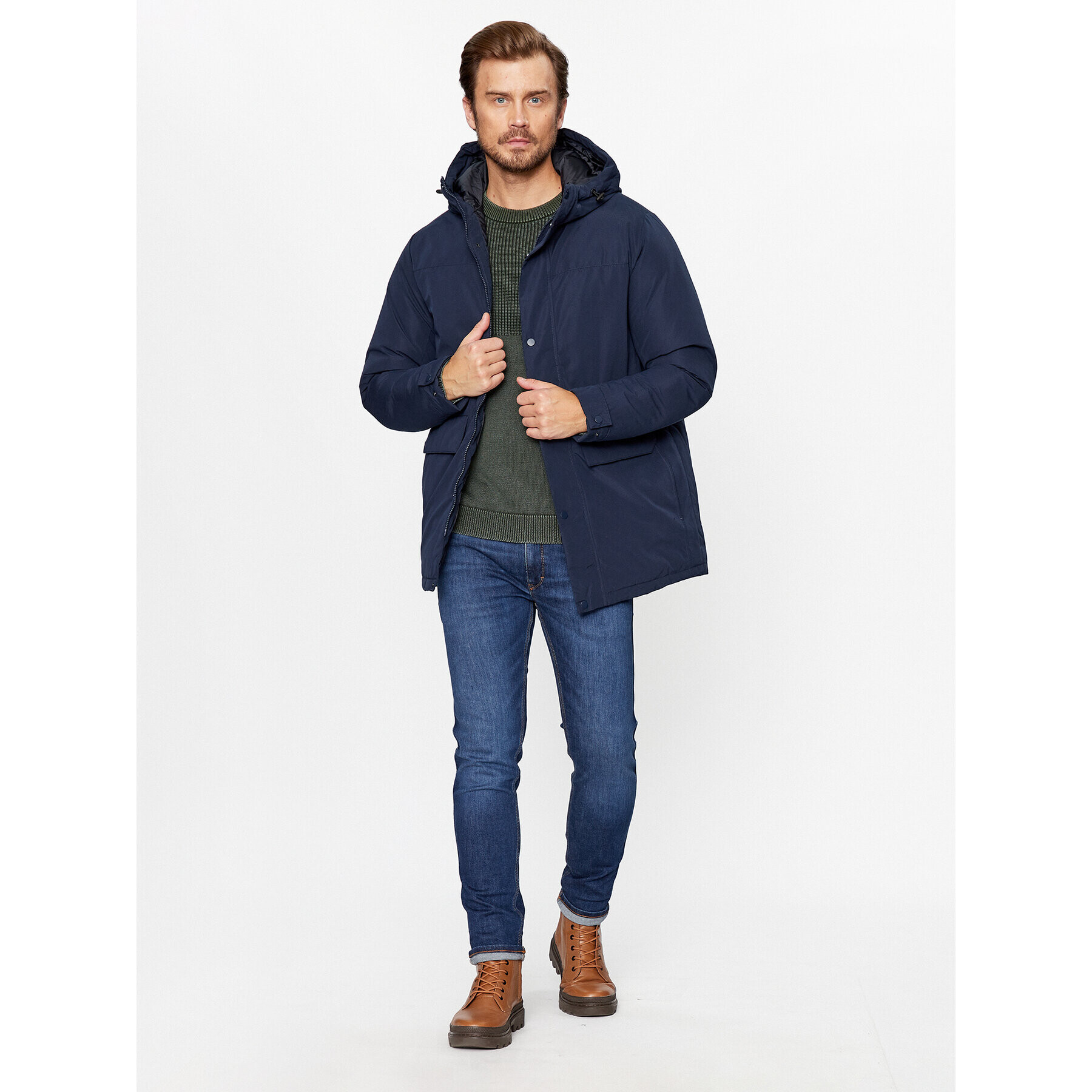 Jack&Jones Зимно яке 12236015 Тъмносин Regular Fit - Pepit.bg