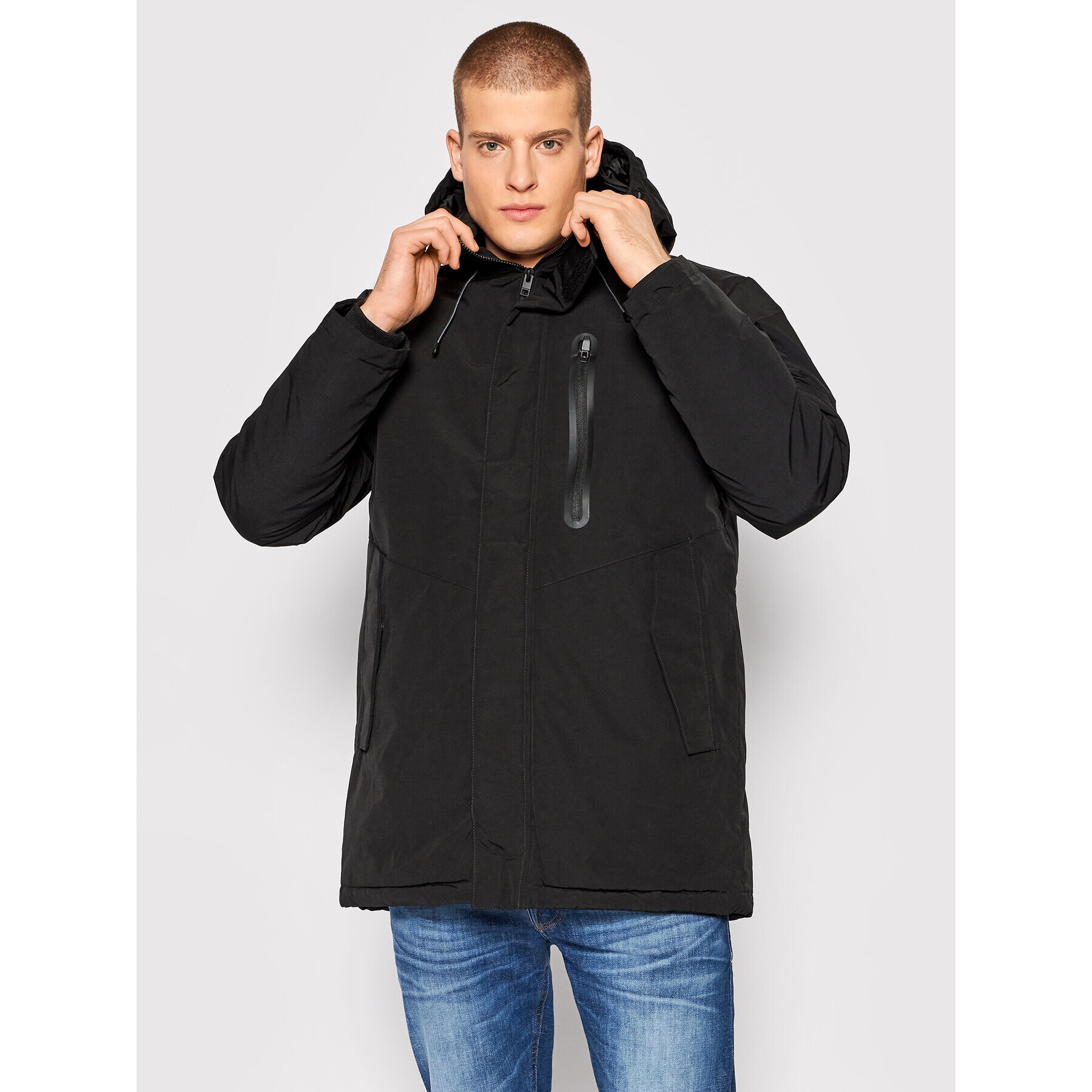 Jack&Jones Зимно яке Caspar 12193455 Черен Regular Fit - Pepit.bg