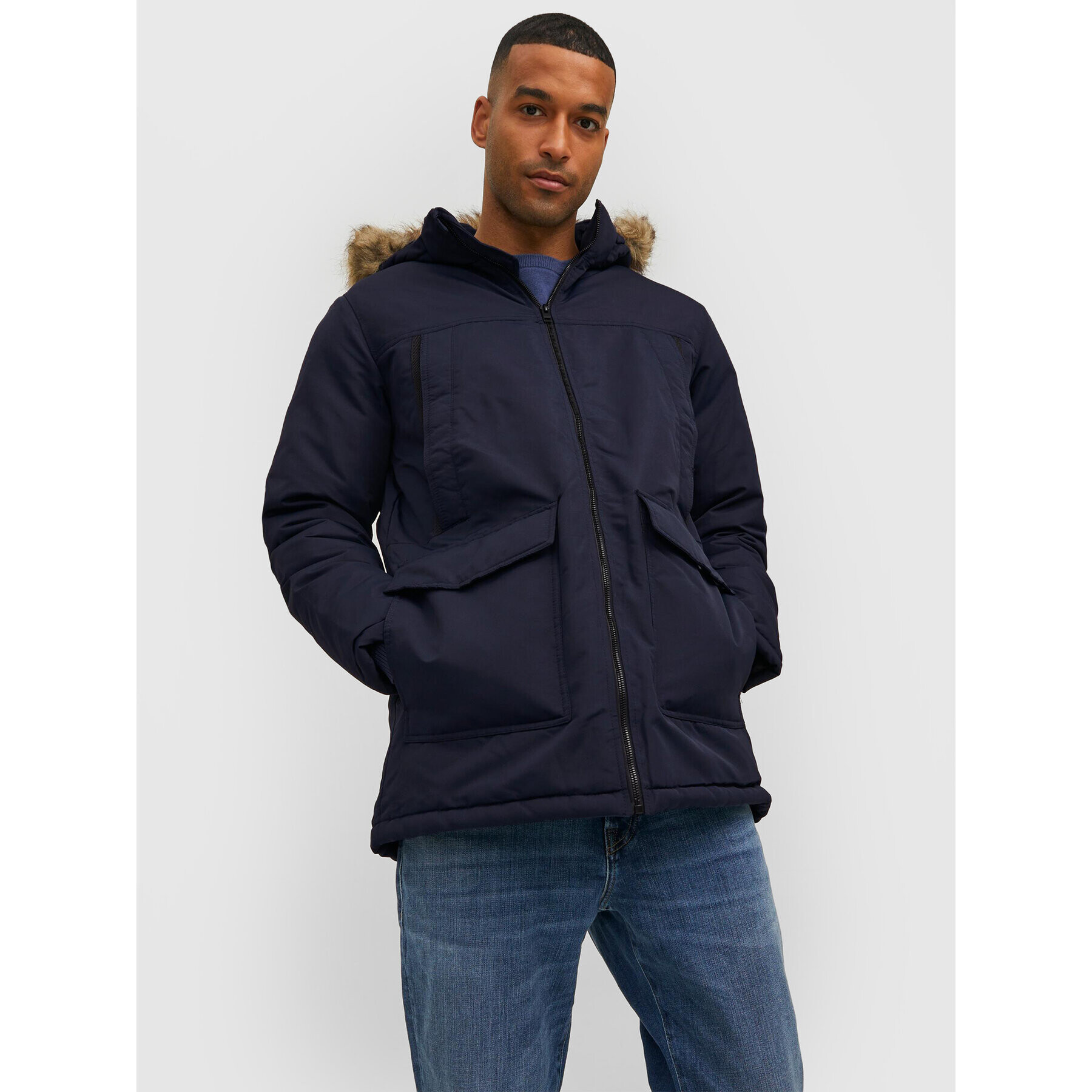 Jack&Jones Зимно яке Craft 12211773 Тъмносин Regular Fit - Pepit.bg
