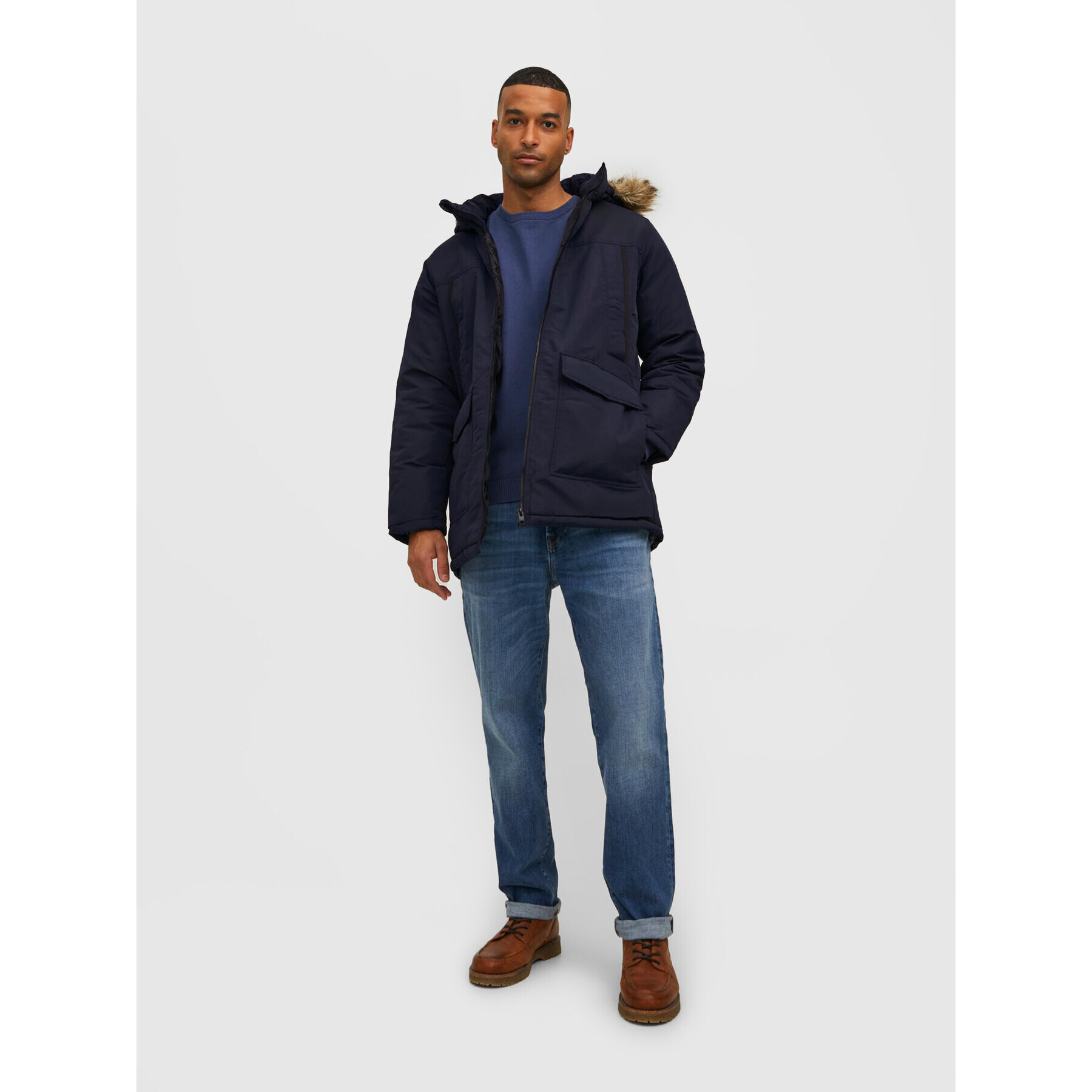 Jack&Jones Зимно яке Craft 12211773 Тъмносин Regular Fit - Pepit.bg
