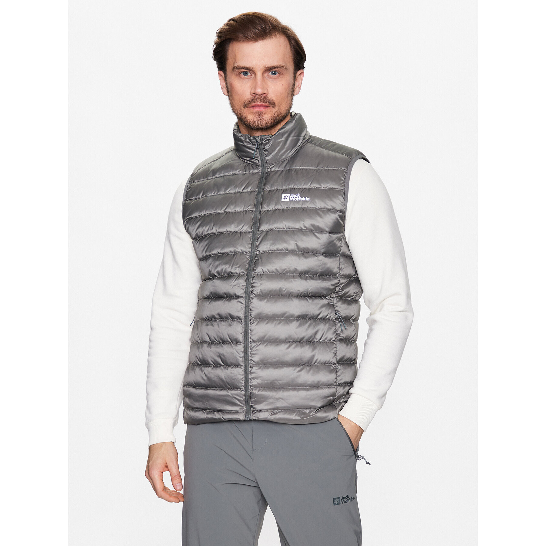 Jack Wolfskin Елек Pack & Go Down 1207011 Сив Regular Fit - Pepit.bg