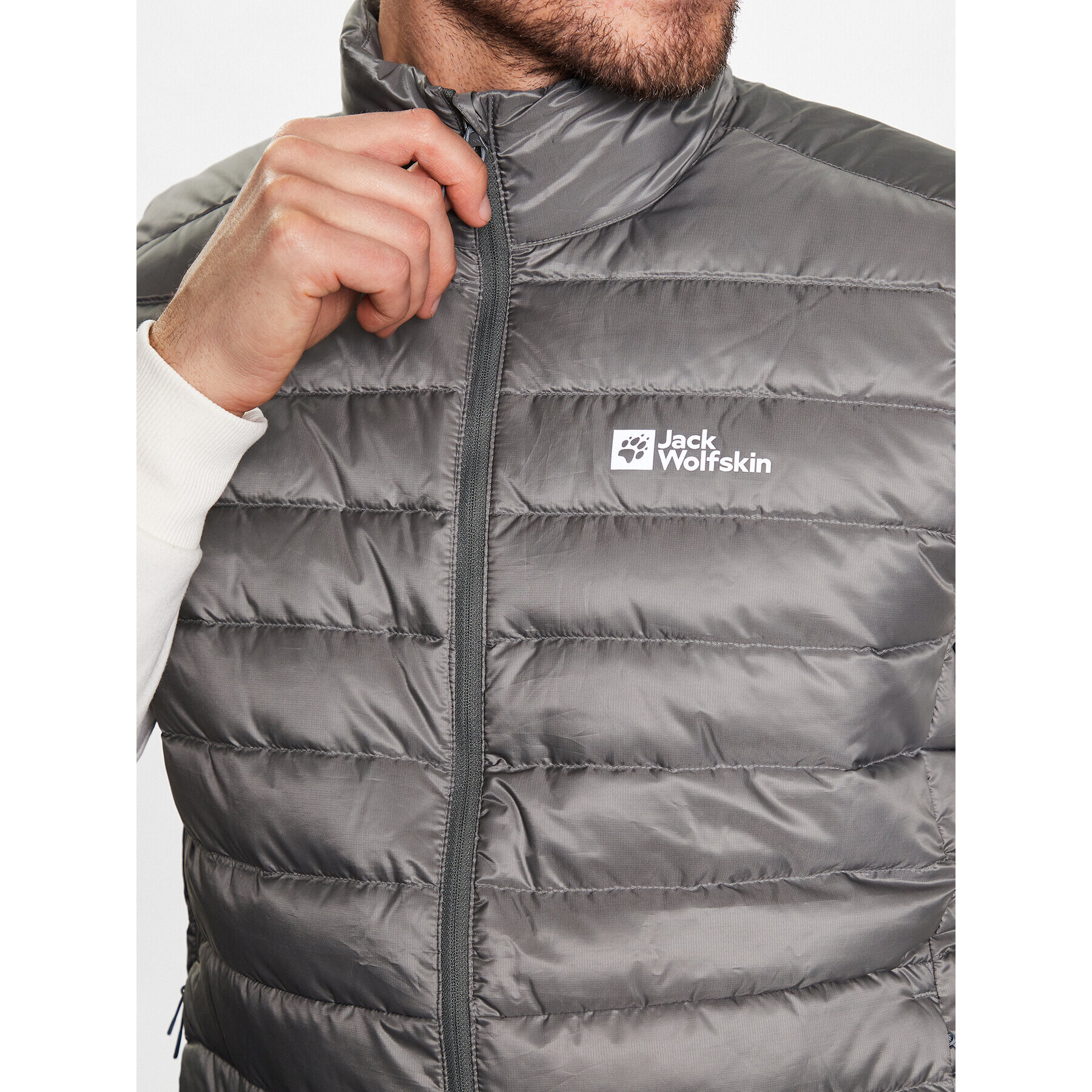 Jack Wolfskin Елек Pack & Go Down 1207011 Сив Regular Fit - Pepit.bg