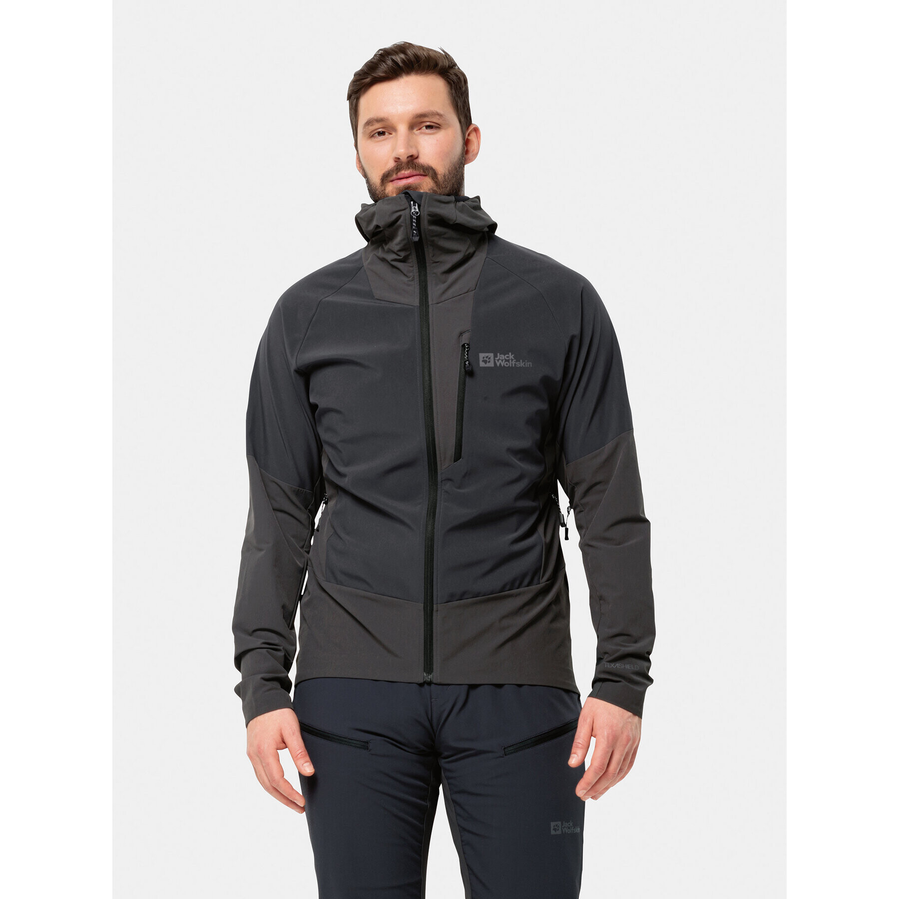 Jack Wolfskin Яке softshell Alpspitze Hoody 1307771 Черен Regular Fit - Pepit.bg